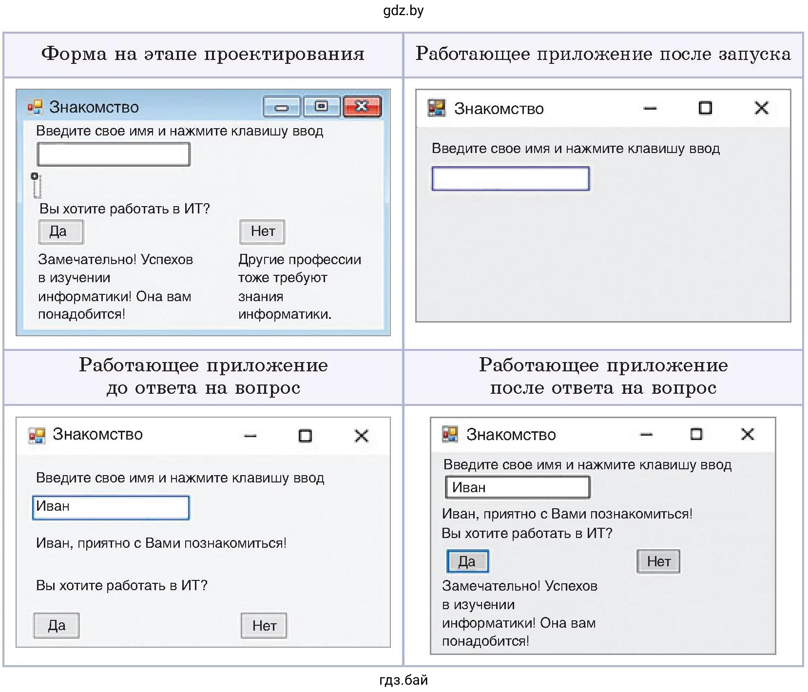 Напишите обработчики Click для кнопок Button1 и Button2. Сделайте видимыми соответствующие надписи.