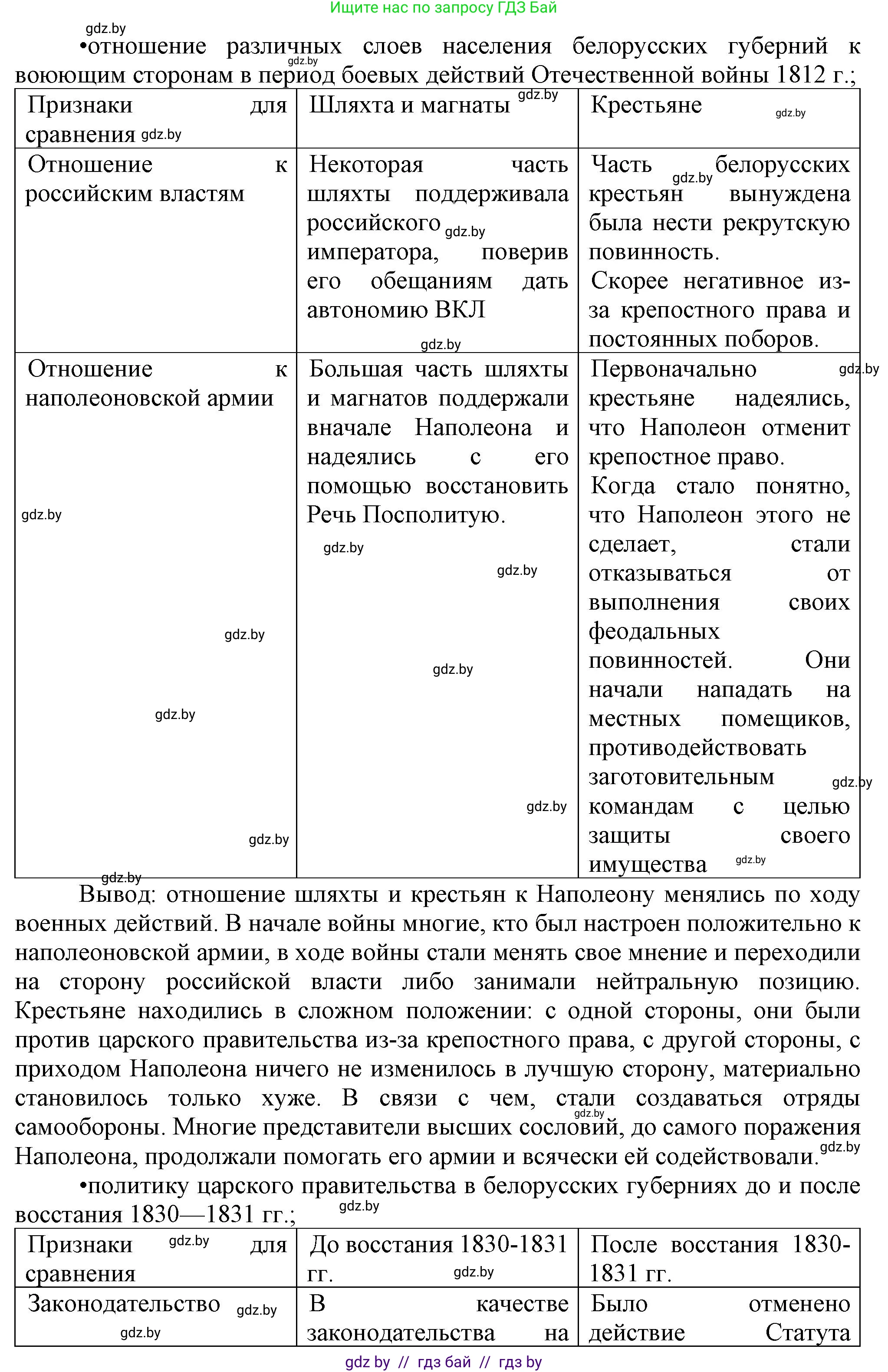 История Беларуси (Гісторыя Беларусі), 8 класс Учебник, авторы: Панов Сергей Вениаминович, Морозова Светлана Валентиновна, Сосно Владимир Аркадьевич, издательство Издательский центр БГУ, Минск, 2018, красного цвета, страница 51, номер 3, Решение (продолжение 2)