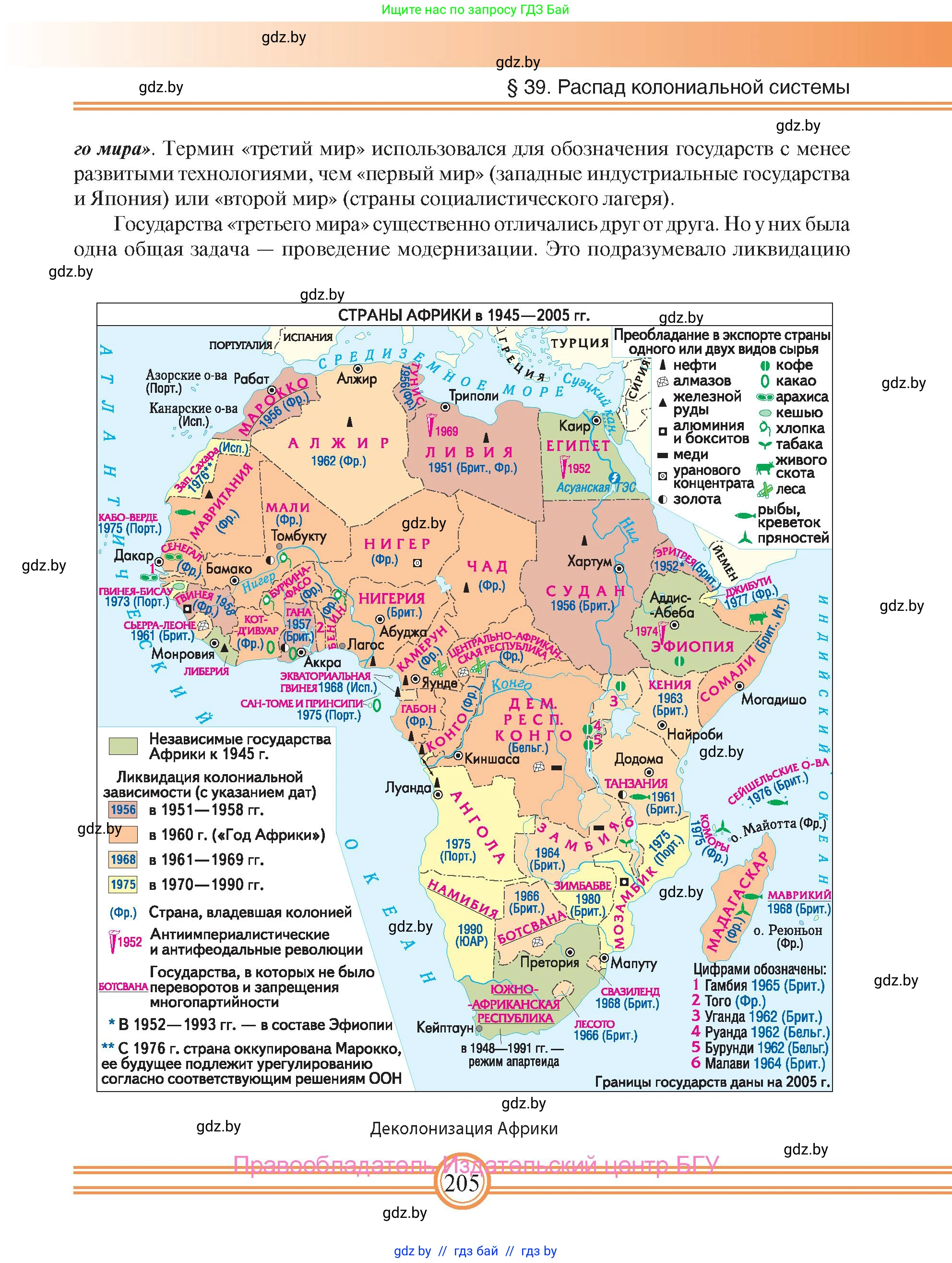 Всемирная история, 9 класс Учебник, авторы: Кошелев Владимир Сергеевич, Краснова Марина Алексеевна, Кошелева Наталья Владимировна, издательство Издательский центр БГУ, Минск, 2019, красного цвета, страница 205