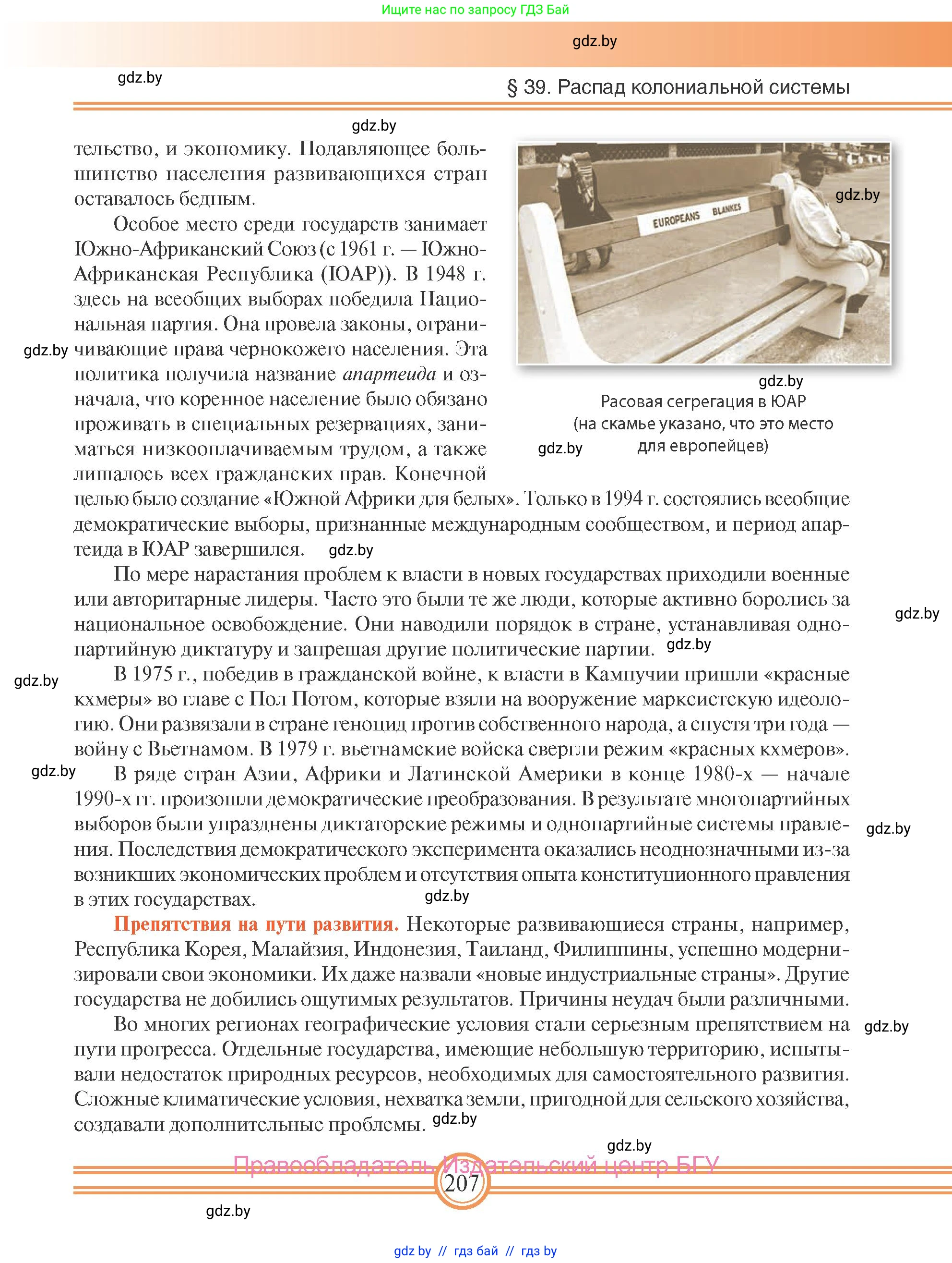 Всемирная история, 9 класс Учебник, авторы: Кошелев Владимир Сергеевич, Краснова Марина Алексеевна, Кошелева Наталья Владимировна, издательство Издательский центр БГУ, Минск, 2019, красного цвета, страница 207