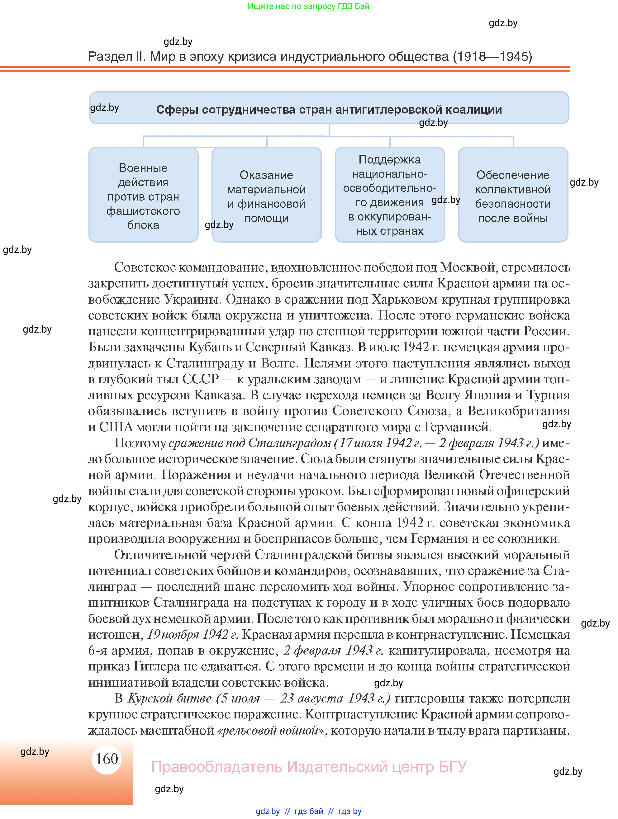 Всемирная история, 11 класс Учебник, авторы: Кошелев Владимир Сергеевич, Кошелева Наталья Владимировна, Краснова Марина Алексеевна, издательство Издательский центр БГУ, Минск, бирюзового цвета, страница 160