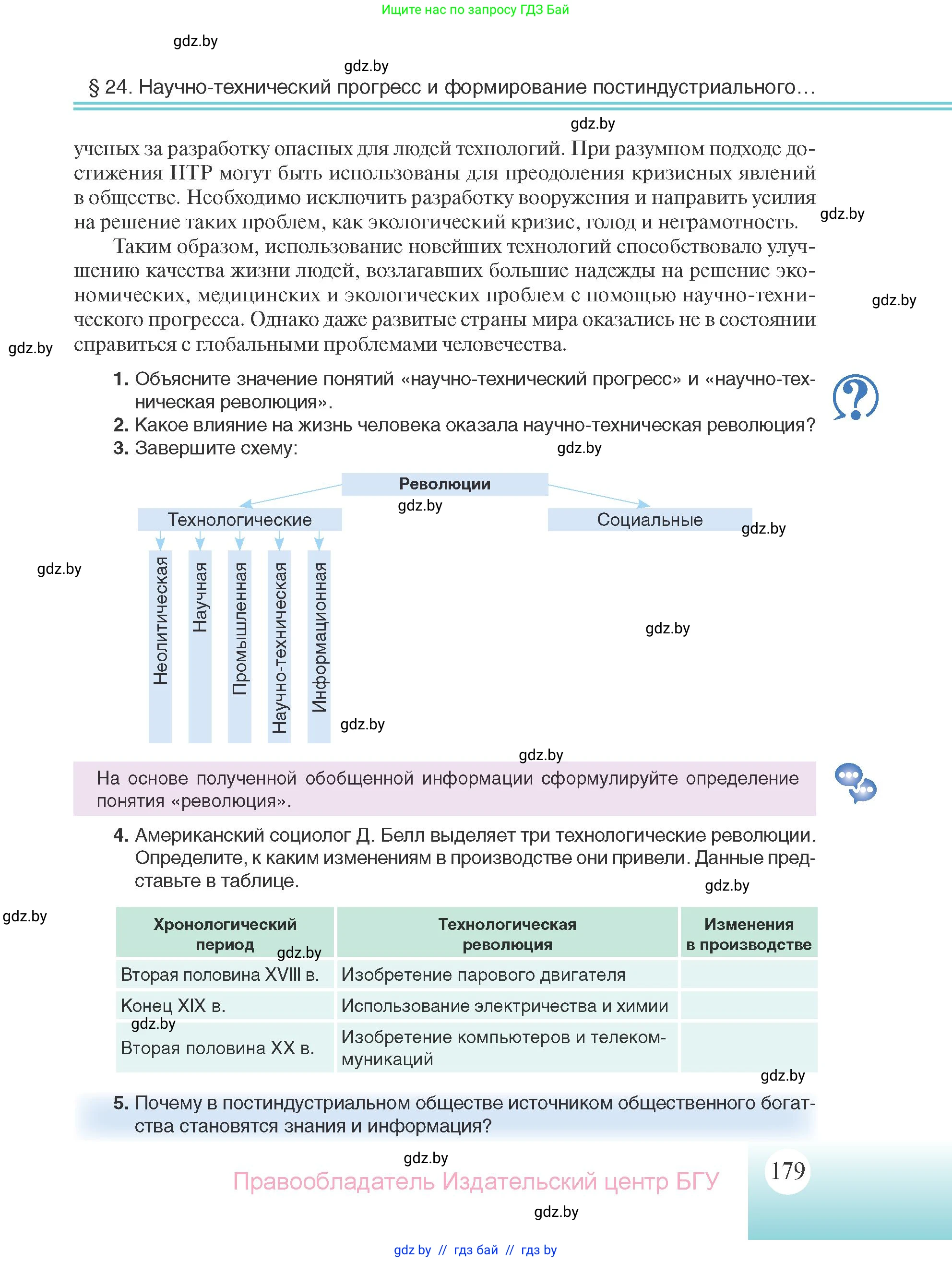 Всемирная история, 11 класс Учебник, авторы: Кошелев Владимир Сергеевич, Кошелева Наталья Владимировна, Краснова Марина Алексеевна, издательство Издательский центр БГУ, Минск, бирюзового цвета, страница 179