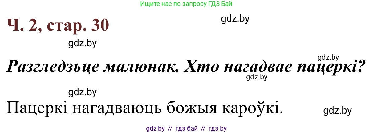 Літаратурнае чытанне, 2 класс Учебник, авторы: Антонава Надзея Уладзіславаўна, Буторына Ірына Аляксандраўна, Галяш Галіна Аксеньеўна, издательство Нацыянальны інстытут адукацыі, Минск, 2021, жёлтого цвета, Часть 2, страница 30, Решение