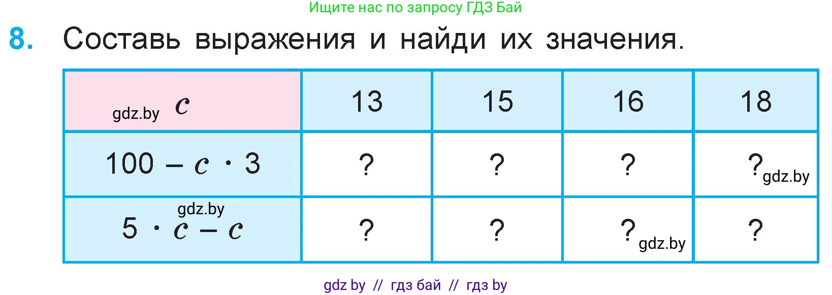 Математика, 3 класс Учебник, авторы: Муравьева Галина Леонидовна, Урбан Мария Анатольевна, издательство Национальный институт образования, Минск, 2021, оранжевого цвета, Часть 1, страница 127, номер 8, Условие