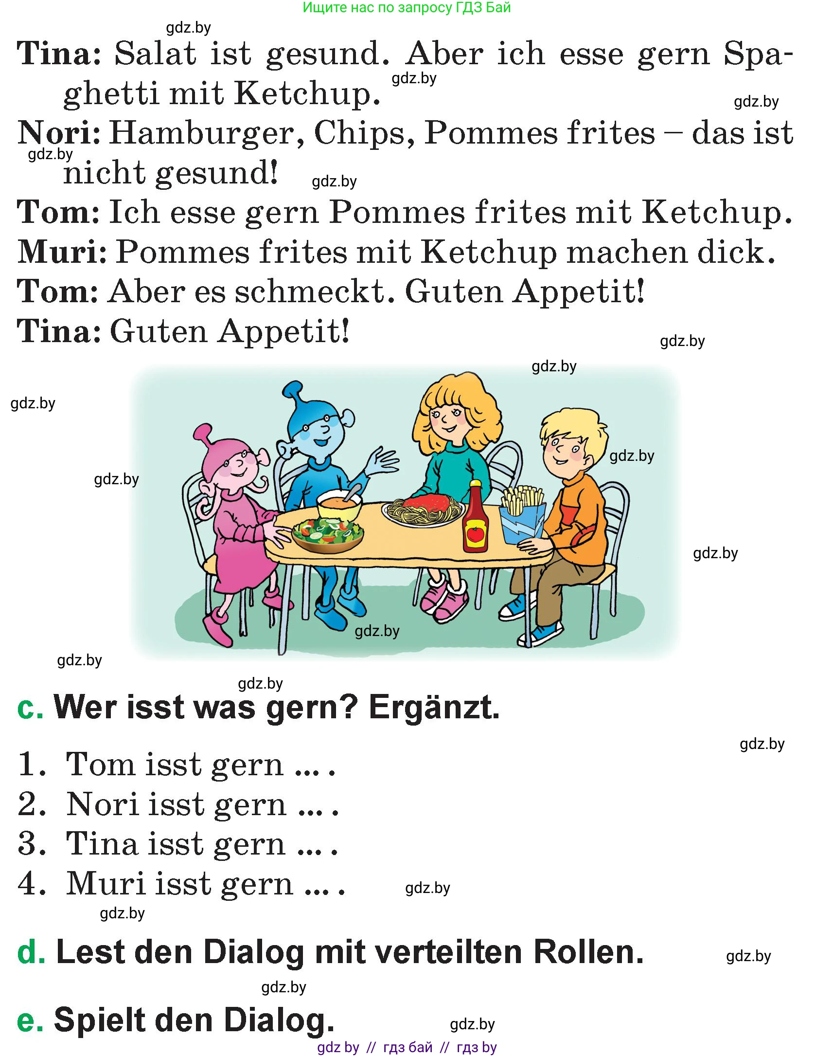 Немецкий язык (Deutsch), 3 класс Учебник (Schülerbuch), авторы: Будько Антонина Филипповна (Budjko Antonina), Урбанович Инна Ювинальевна (Urbanowitsch Ina), издательство Вышэйшая школа, Минск, 2018, бирюзового цвета, Часть 2, страница 6, номер 1, Условие (продолжение 2)