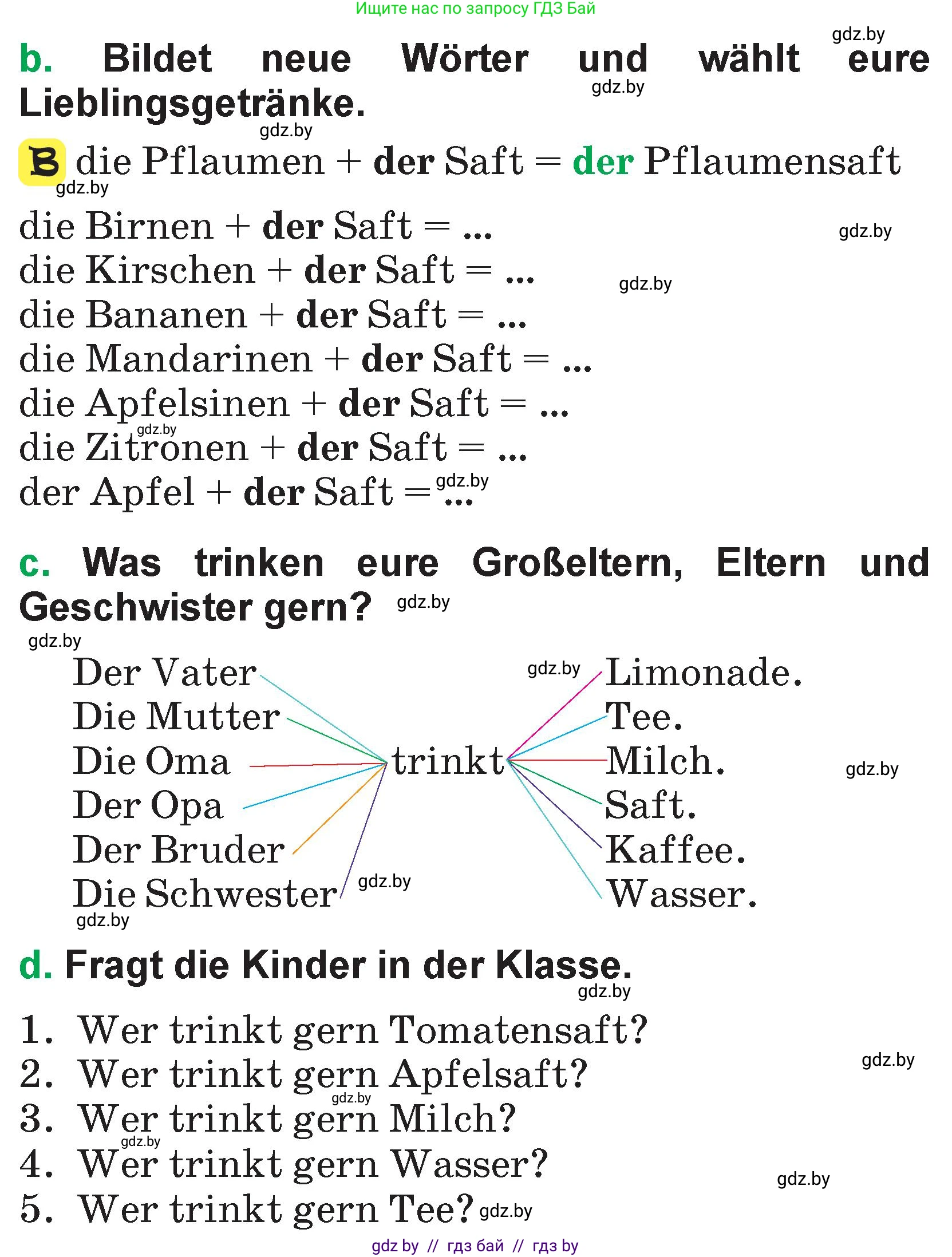 Немецкий язык (Deutsch), 3 класс Учебник (Schülerbuch), авторы: Будько Антонина Филипповна (Budjko Antonina), Урбанович Инна Ювинальевна (Urbanowitsch Ina), издательство Вышэйшая школа, Минск, 2018, бирюзового цвета, Часть 2, страница 19, номер 2, Условие (продолжение 2)