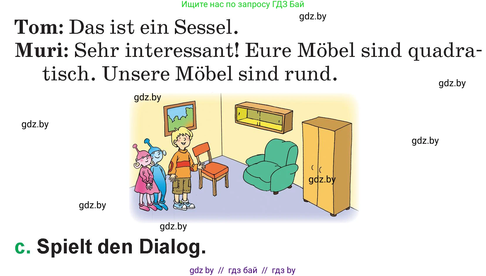 Немецкий язык (Deutsch), 3 класс Учебник (Schülerbuch), авторы: Будько Антонина Филипповна (Budjko Antonina), Урбанович Инна Ювинальевна (Urbanowitsch Ina), издательство Вышэйшая школа, Минск, 2018, бирюзового цвета, Часть 2, страница 37, номер 1, Условие (продолжение 2)