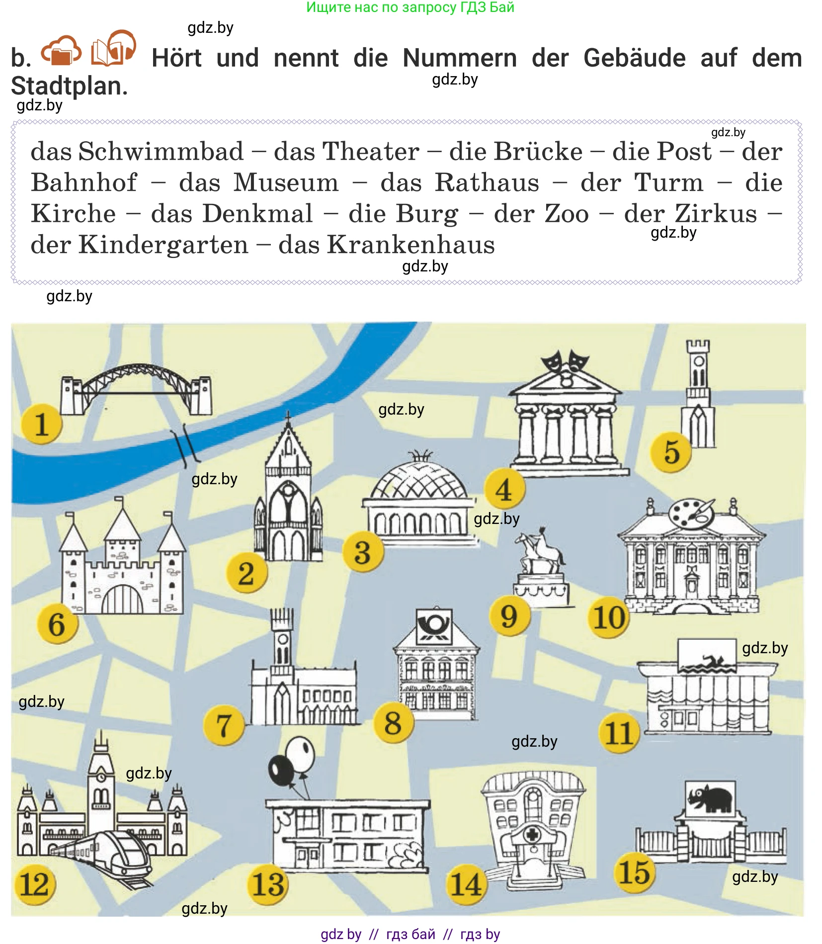 Немецкий язык (Deutsch), 5 класс Учебник (Schülerbuch), авторы: Будько Антонина Филипповна (Budjko Antonina), Урбанович Инна Ювинальевна (Urbanowitsch Ina), издательство Вышэйшая школа, Минск, 2020, жёлтого цвета, Часть 2, страница 7, номер 2b, Условие