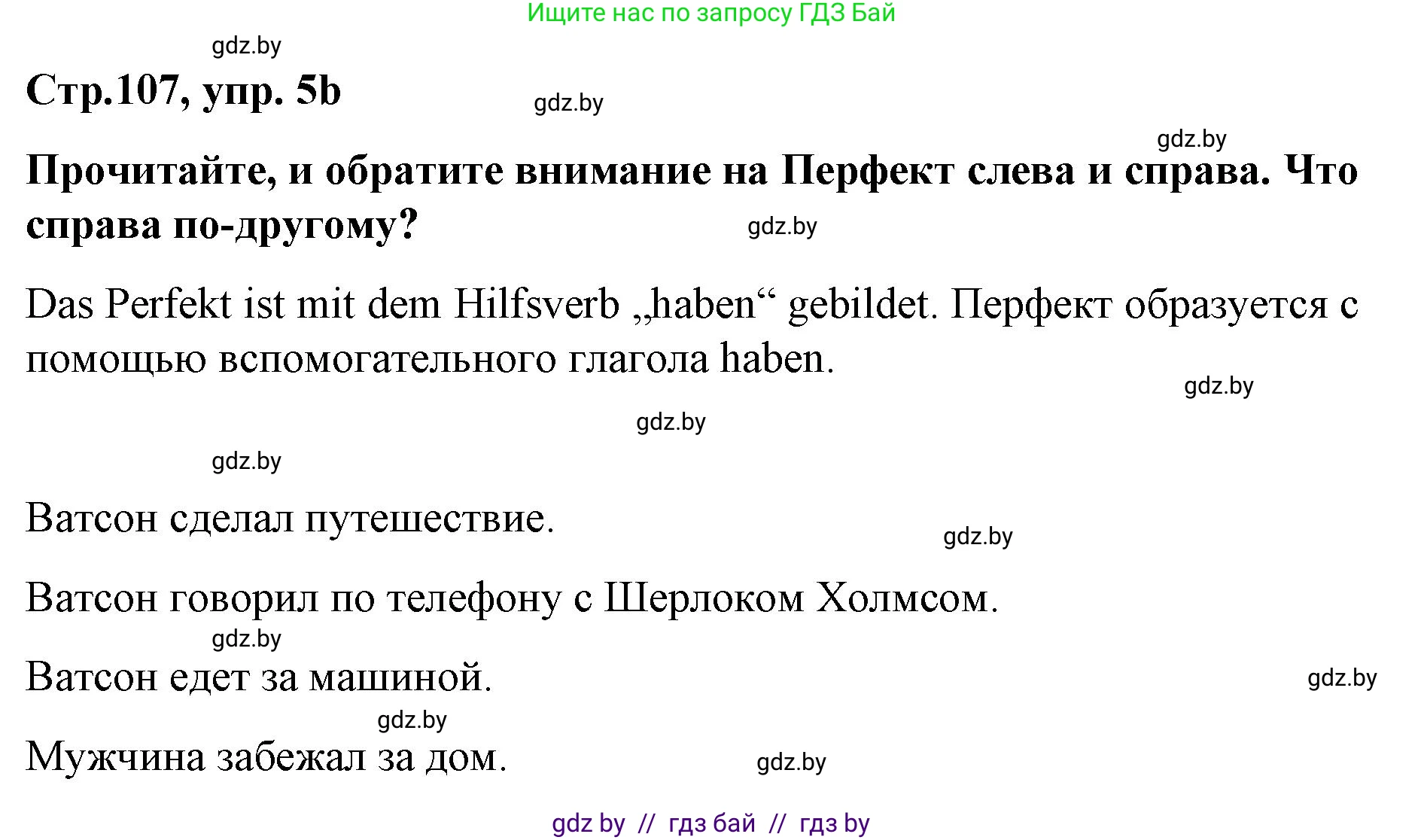 Немецкий язык (Deutsch), 5 класс Учебник (Schülerbuch), авторы: Будько Антонина Филипповна (Budjko Antonina), Урбанович Инна Ювинальевна (Urbanowitsch Ina), издательство Вышэйшая школа, Минск, 2020, жёлтого цвета, Часть 2, страница 107, номер 5b, Решение 1