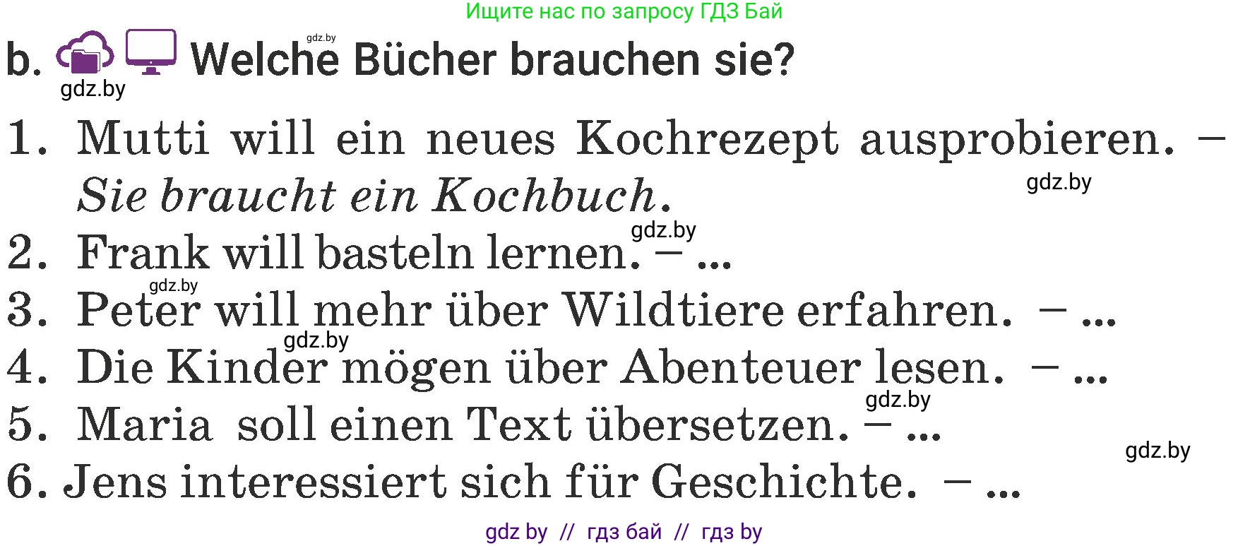 Немецкий язык (Deutsch), 6 класс Учебник (Schülerbuch), авторы: Будько Антонина Филипповна (Budjko Antonina), Урбанович Инна Ювинальевна (Urbanowitsch Ina), издательство Вышэйшая школа, Минск, 2020, бежевого цвета, страница 49, номер b, Условие