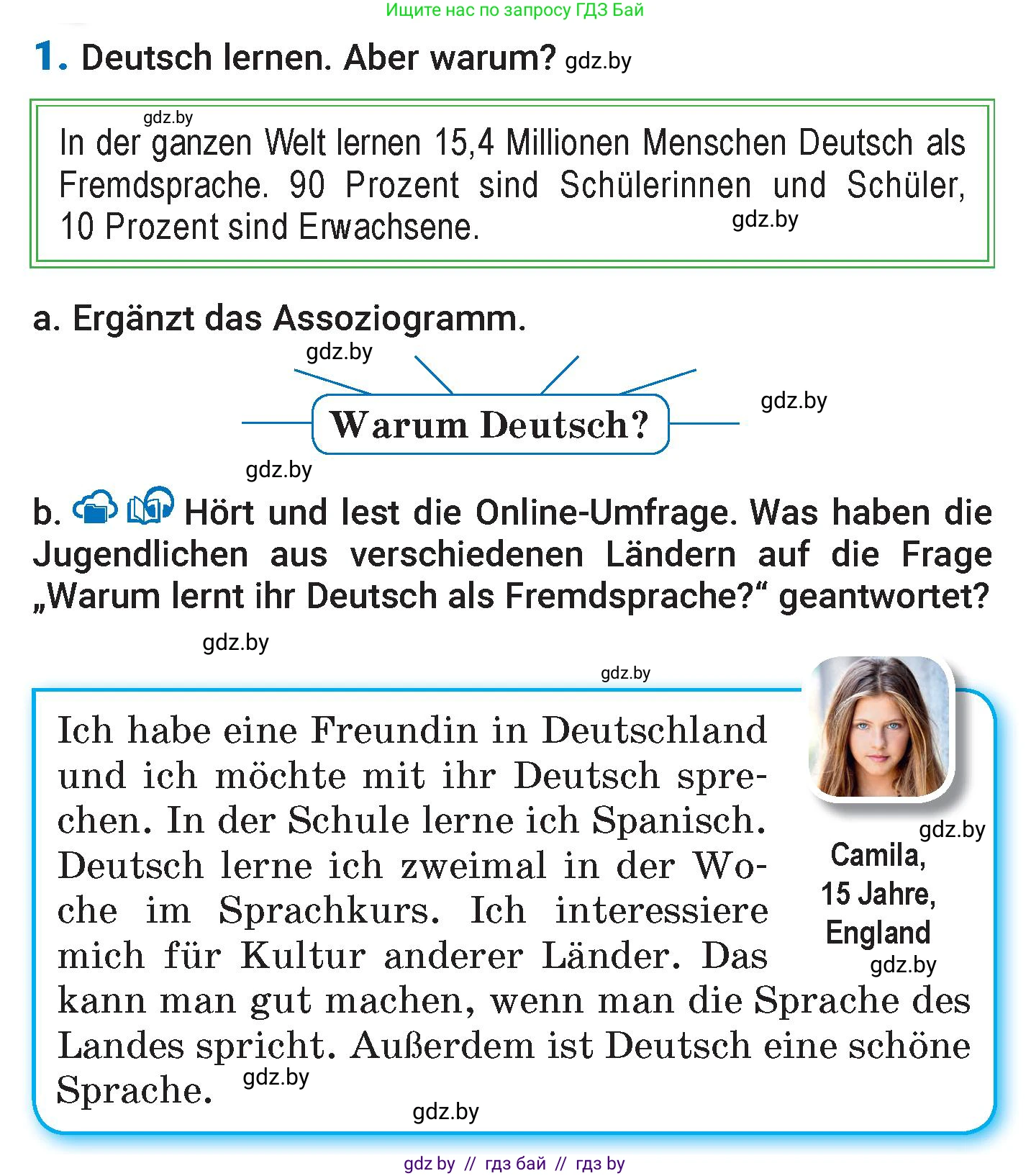 Немецкий язык (Deutsch), 7 класс Учебник (Schülerbuch), авторы: Будько Антонина Филипповна (Budjko Antonina), Урбанович Инна Ювинальевна (Urbanowitsch Ina), издательство Вышэйшая школа, Минск, 2021, страница 16, номер 1, Условие