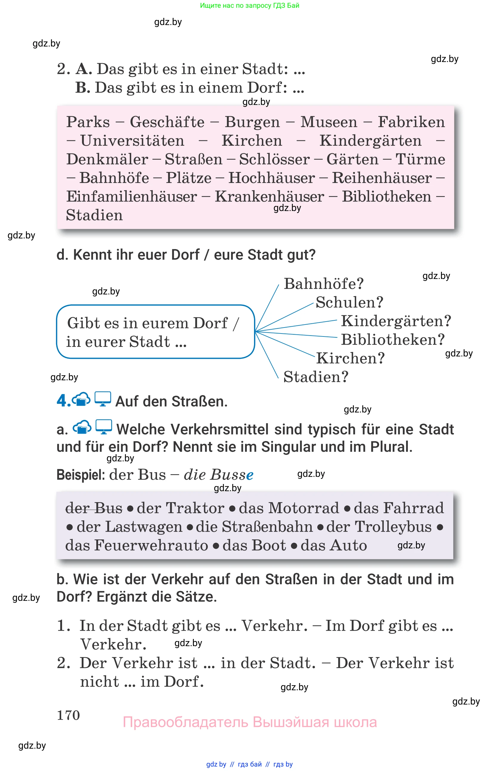 Немецкий язык (Deutsch), 7 класс Учебник (Schülerbuch), авторы: Будько Антонина Филипповна (Budjko Antonina), Урбанович Инна Ювинальевна (Urbanowitsch Ina), издательство Вышэйшая школа, Минск, 2021, страница 170