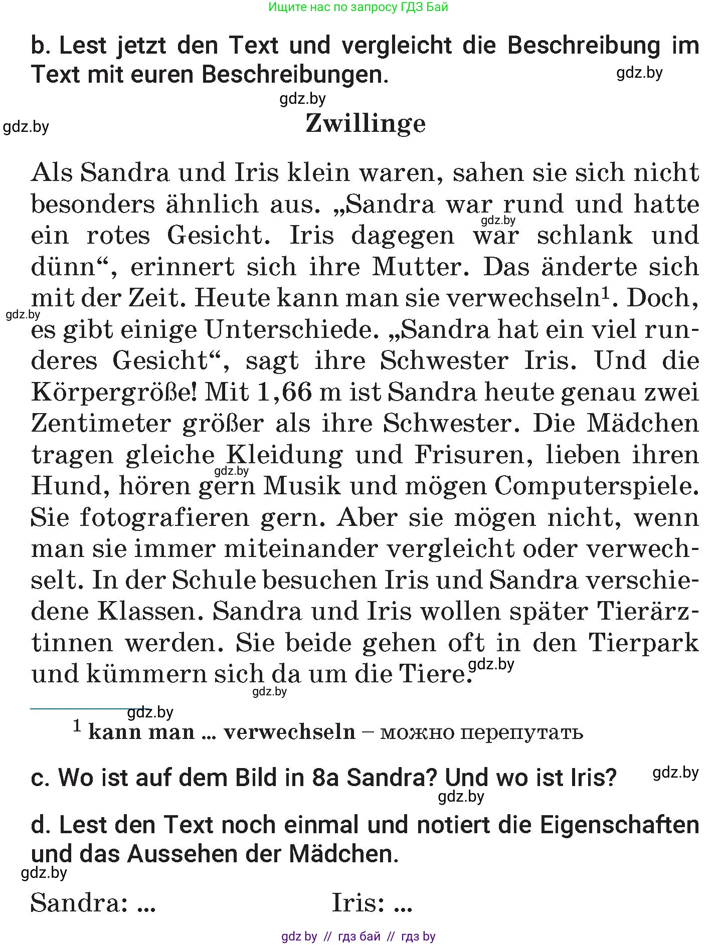 Немецкий язык (Deutsch), 7 класс Учебник (Schülerbuch), авторы: Будько Антонина Филипповна (Budjko Antonina), Урбанович Инна Ювинальевна (Urbanowitsch Ina), издательство Вышэйшая школа, Минск, 2021, страница 55, номер 8, Условие (продолжение 2)