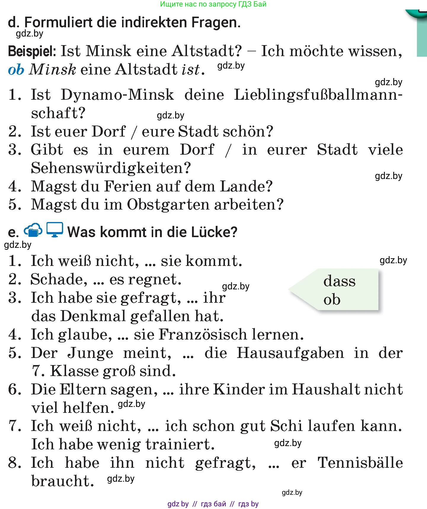 Немецкий язык (Deutsch), 7 класс Учебник (Schülerbuch), авторы: Будько Антонина Филипповна (Budjko Antonina), Урбанович Инна Ювинальевна (Urbanowitsch Ina), издательство Вышэйшая школа, Минск, 2021, страница 164, номер 8, Условие (продолжение 2)