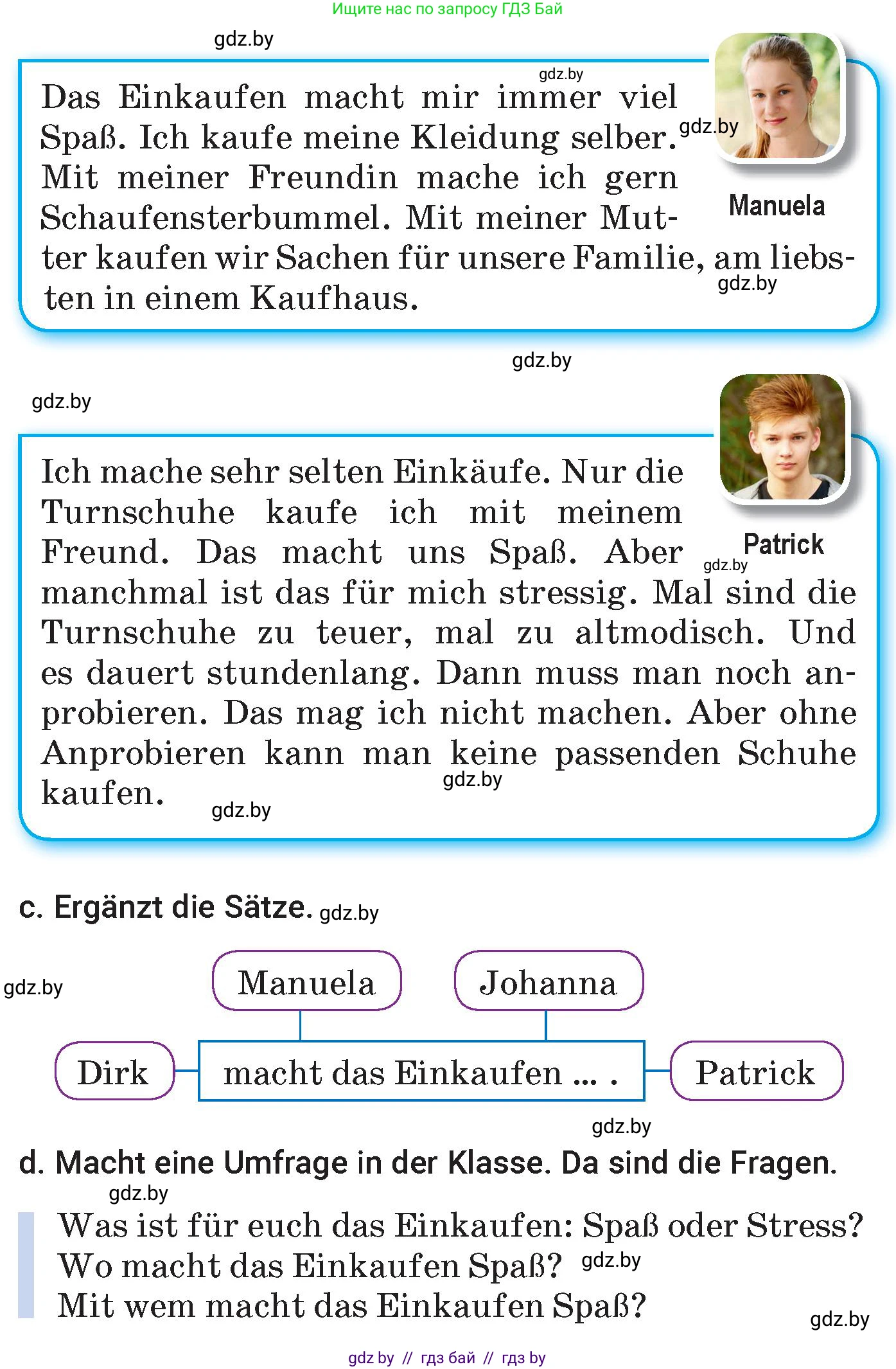 Немецкий язык (Deutsch), 7 класс Учебник (Schülerbuch), авторы: Будько Антонина Филипповна (Budjko Antonina), Урбанович Инна Ювинальевна (Urbanowitsch Ina), издательство Вышэйшая школа, Минск, 2021, страница 203, номер 1, Условие (продолжение 2)