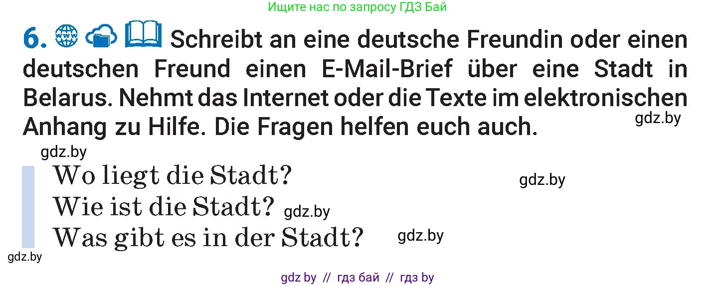 Немецкий язык (Deutsch), 7 класс Учебник (Schülerbuch), авторы: Будько Антонина Филипповна (Budjko Antonina), Урбанович Инна Ювинальевна (Urbanowitsch Ina), издательство Вышэйшая школа, Минск, 2021, страница 250, номер 6, Условие