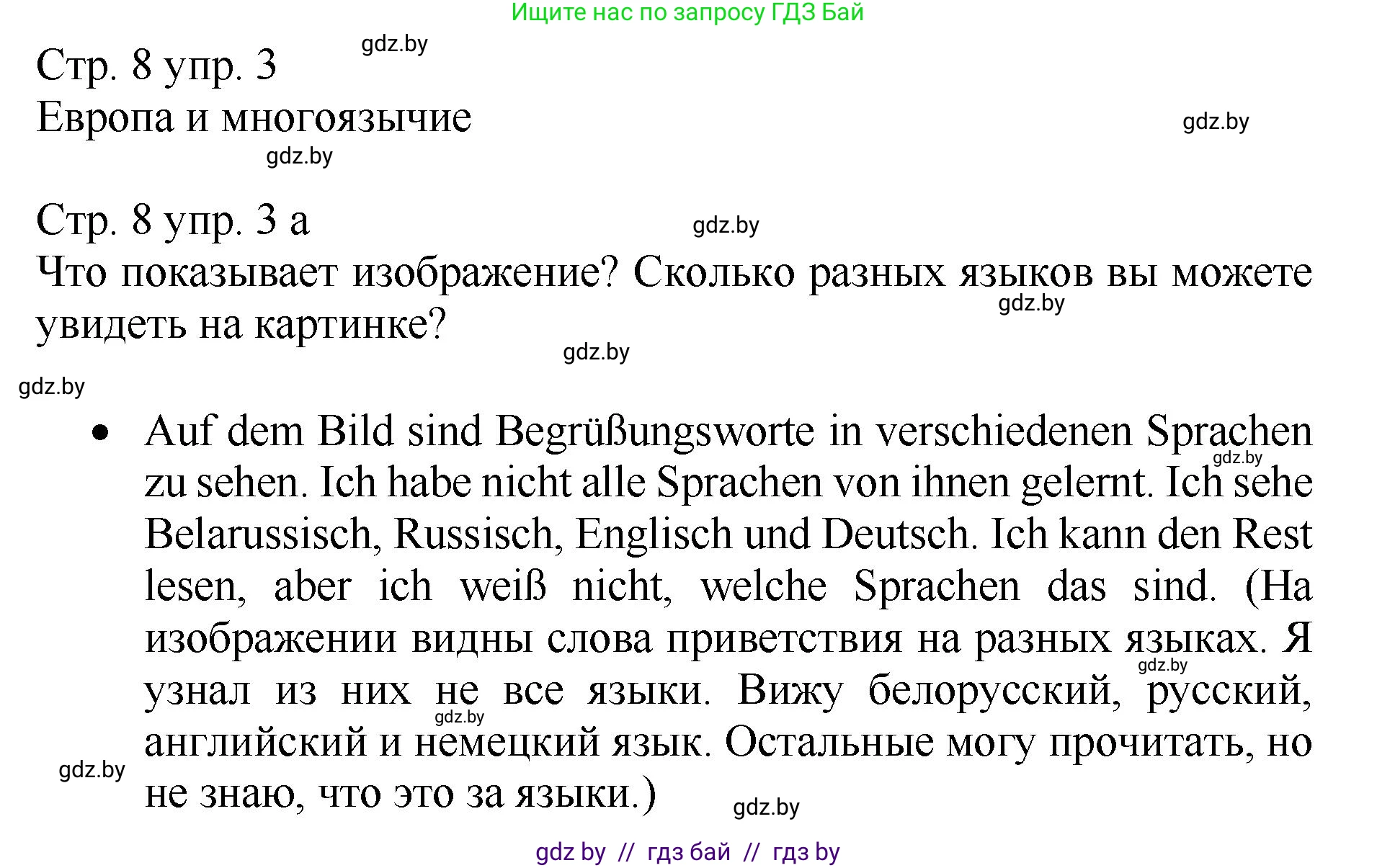 Немецкий язык (Deutsch), 7 класс Учебник (Schülerbuch), авторы: Будько Антонина Филипповна (Budjko Antonina), Урбанович Инна Ювинальевна (Urbanowitsch Ina), издательство Вышэйшая школа, Минск, 2021, страница 8, номер 3, Решение
