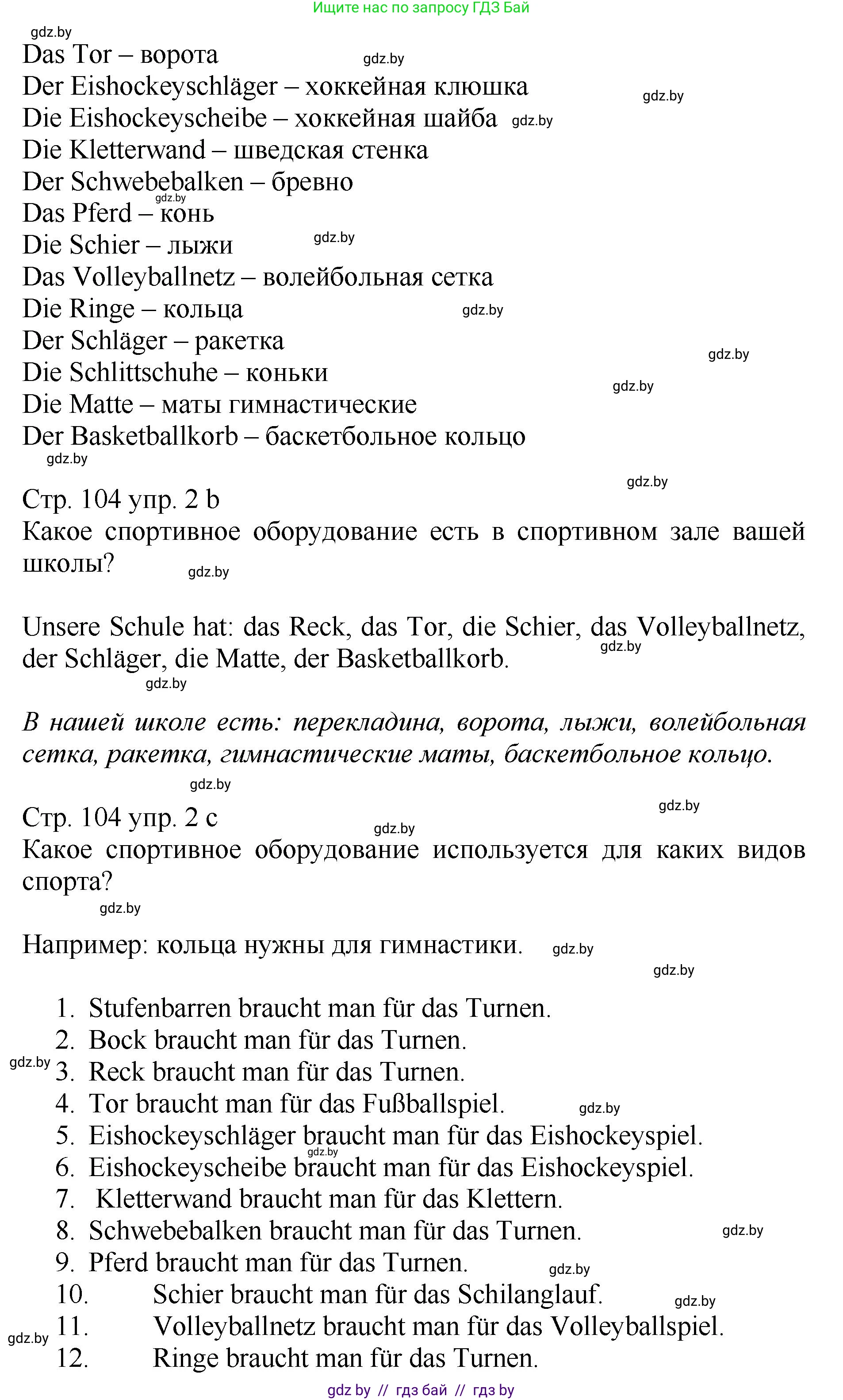 Немецкий язык (Deutsch), 7 класс Учебник (Schülerbuch), авторы: Будько Антонина Филипповна (Budjko Antonina), Урбанович Инна Ювинальевна (Urbanowitsch Ina), издательство Вышэйшая школа, Минск, 2021, страница 103, номер 2, Решение (продолжение 2)