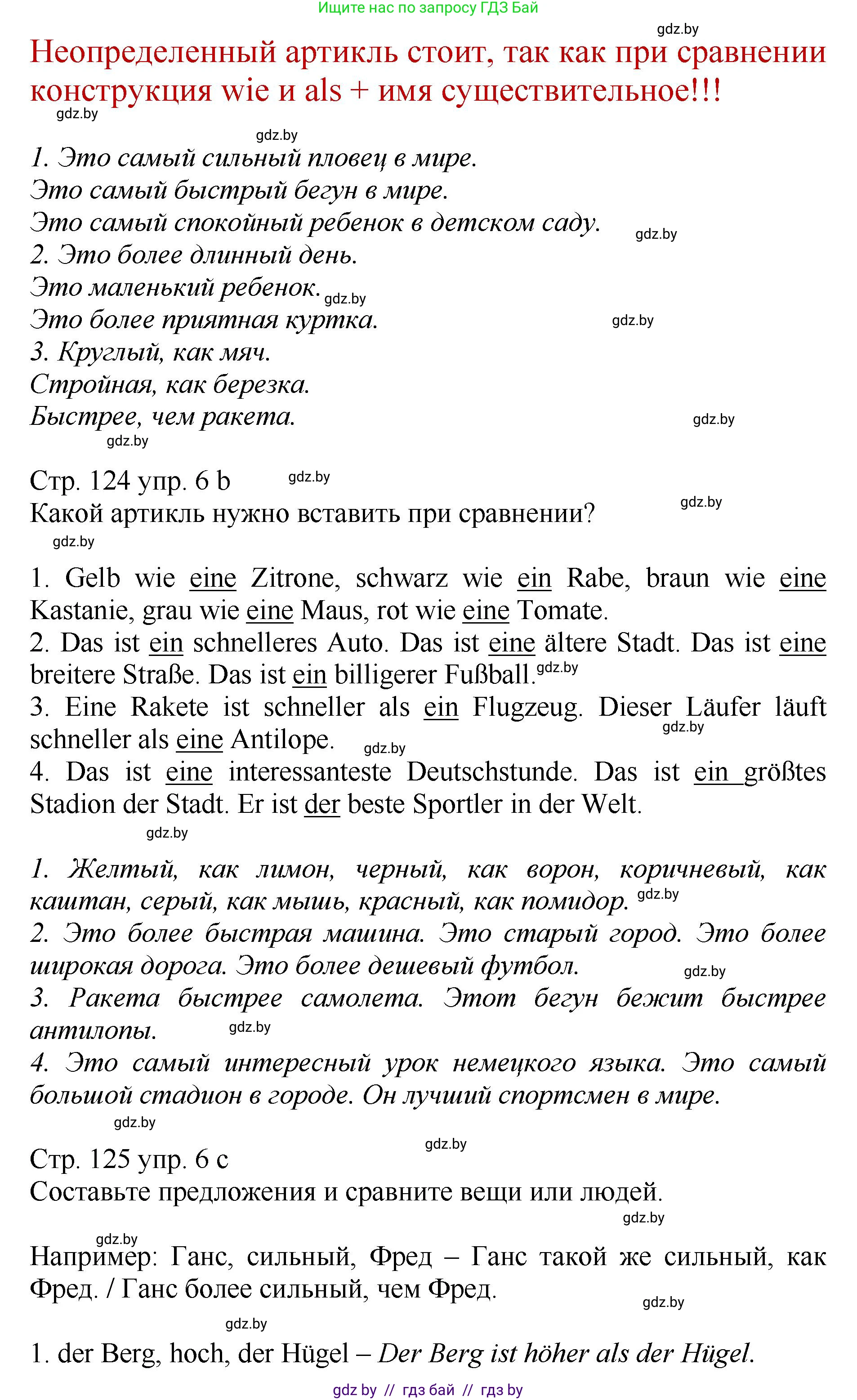 Немецкий язык (Deutsch), 7 класс Учебник (Schülerbuch), авторы: Будько Антонина Филипповна (Budjko Antonina), Урбанович Инна Ювинальевна (Urbanowitsch Ina), издательство Вышэйшая школа, Минск, 2021, страница 124, номер 6, Решение (продолжение 2)