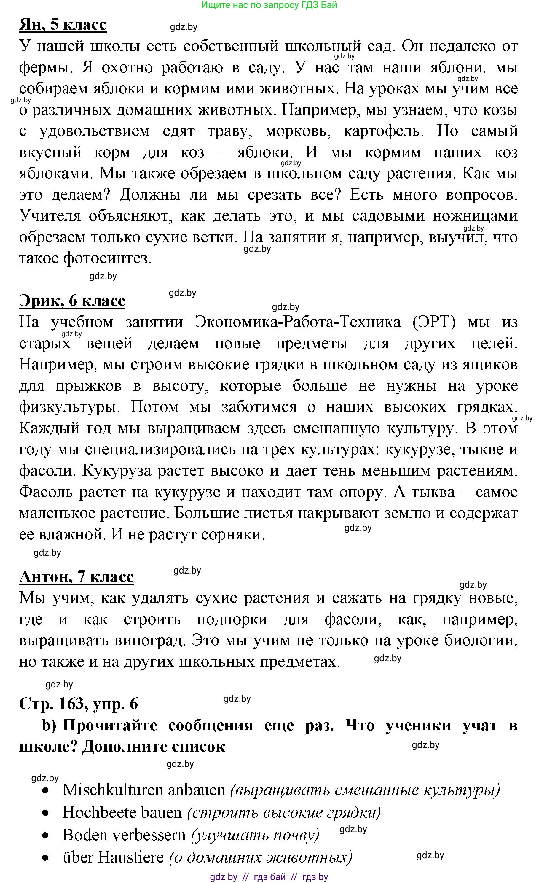 Немецкий язык (Deutsch), 7 класс Учебник (Schülerbuch), авторы: Будько Антонина Филипповна (Budjko Antonina), Урбанович Инна Ювинальевна (Urbanowitsch Ina), издательство Вышэйшая школа, Минск, 2021, страница 161, номер 6, Решение (продолжение 2)