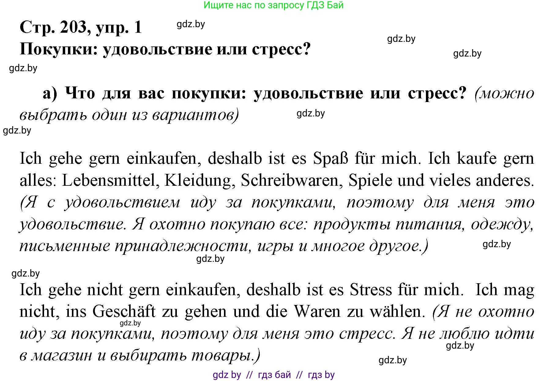 Немецкий язык (Deutsch), 7 класс Учебник (Schülerbuch), авторы: Будько Антонина Филипповна (Budjko Antonina), Урбанович Инна Ювинальевна (Urbanowitsch Ina), издательство Вышэйшая школа, Минск, 2021, страница 203, номер 1, Решение