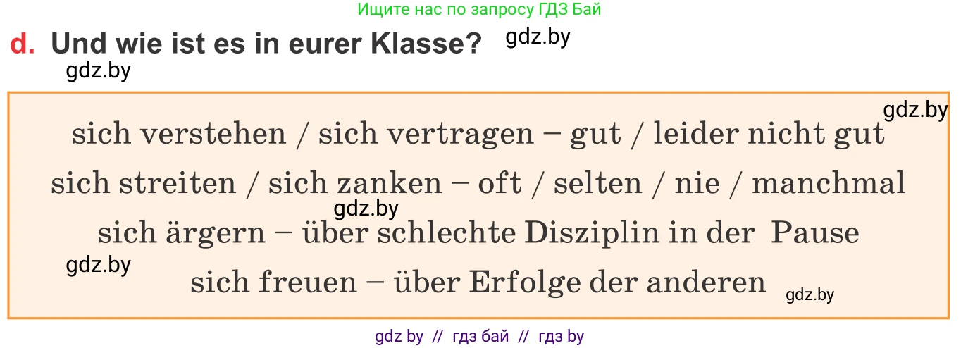 Немецкий язык (Deutsch), 8 класс Учебник (Schülerbuch), авторы: Будько Антонина Филипповна (Budjko Antonina), Урбанович Инна Ювинальевна (Urbanowitsch Ina), издательство Вышэйшая школа, Минск, 2018, страница 17, номер 2d, Условие