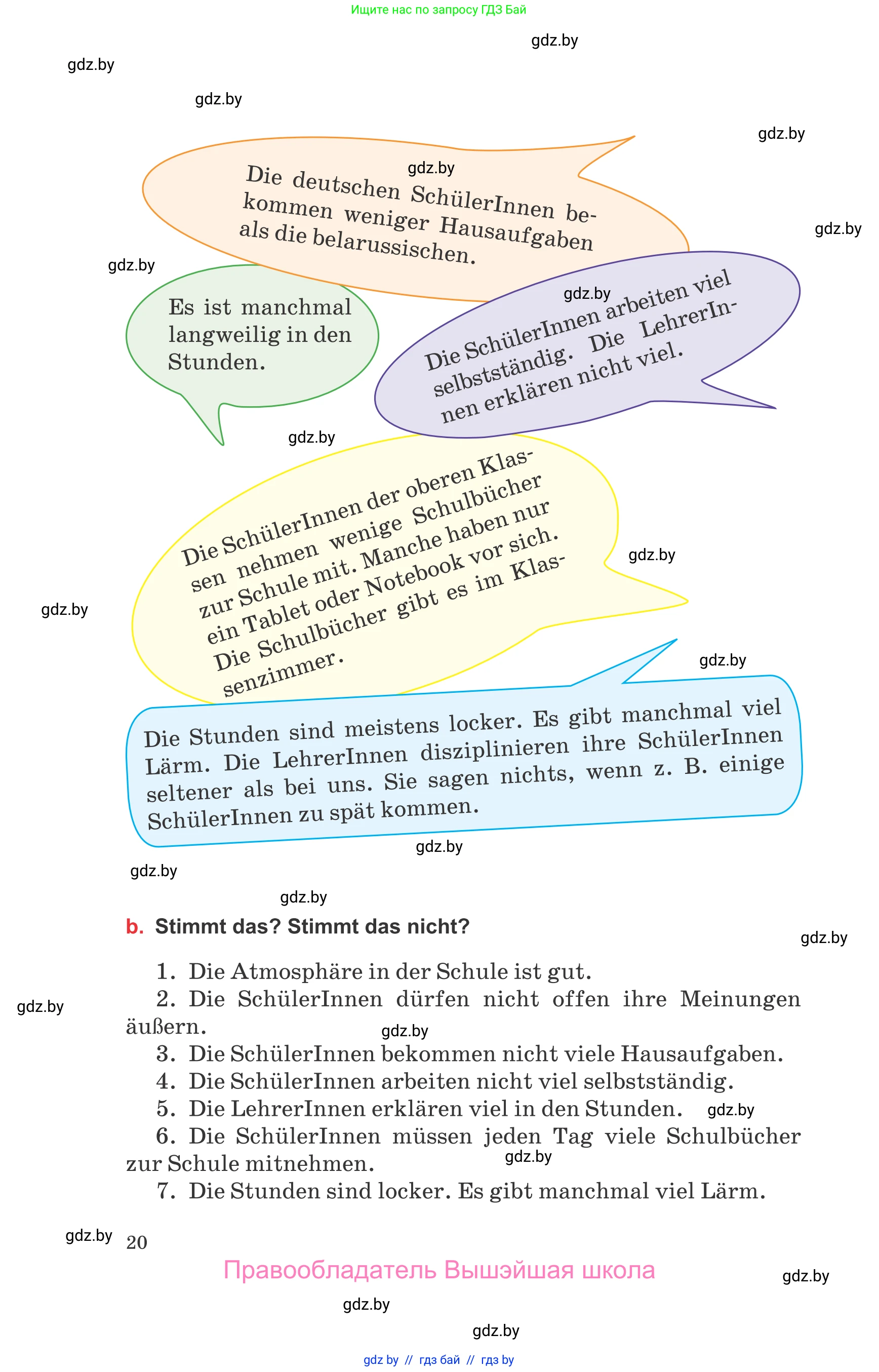 Немецкий язык (Deutsch), 8 класс Учебник (Schülerbuch), авторы: Будько Антонина Филипповна (Budjko Antonina), Урбанович Инна Ювинальевна (Urbanowitsch Ina), издательство Вышэйшая школа, Минск, 2018, страница 20