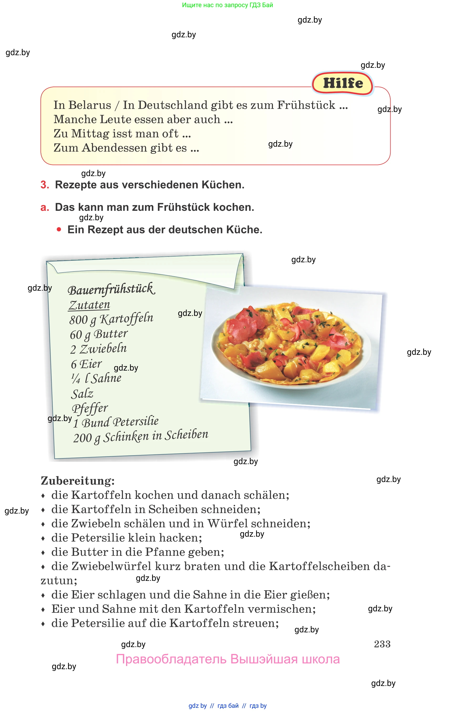 Немецкий язык (Deutsch), 8 класс Учебник (Schülerbuch), авторы: Будько Антонина Филипповна (Budjko Antonina), Урбанович Инна Ювинальевна (Urbanowitsch Ina), издательство Вышэйшая школа, Минск, 2018, страница 233