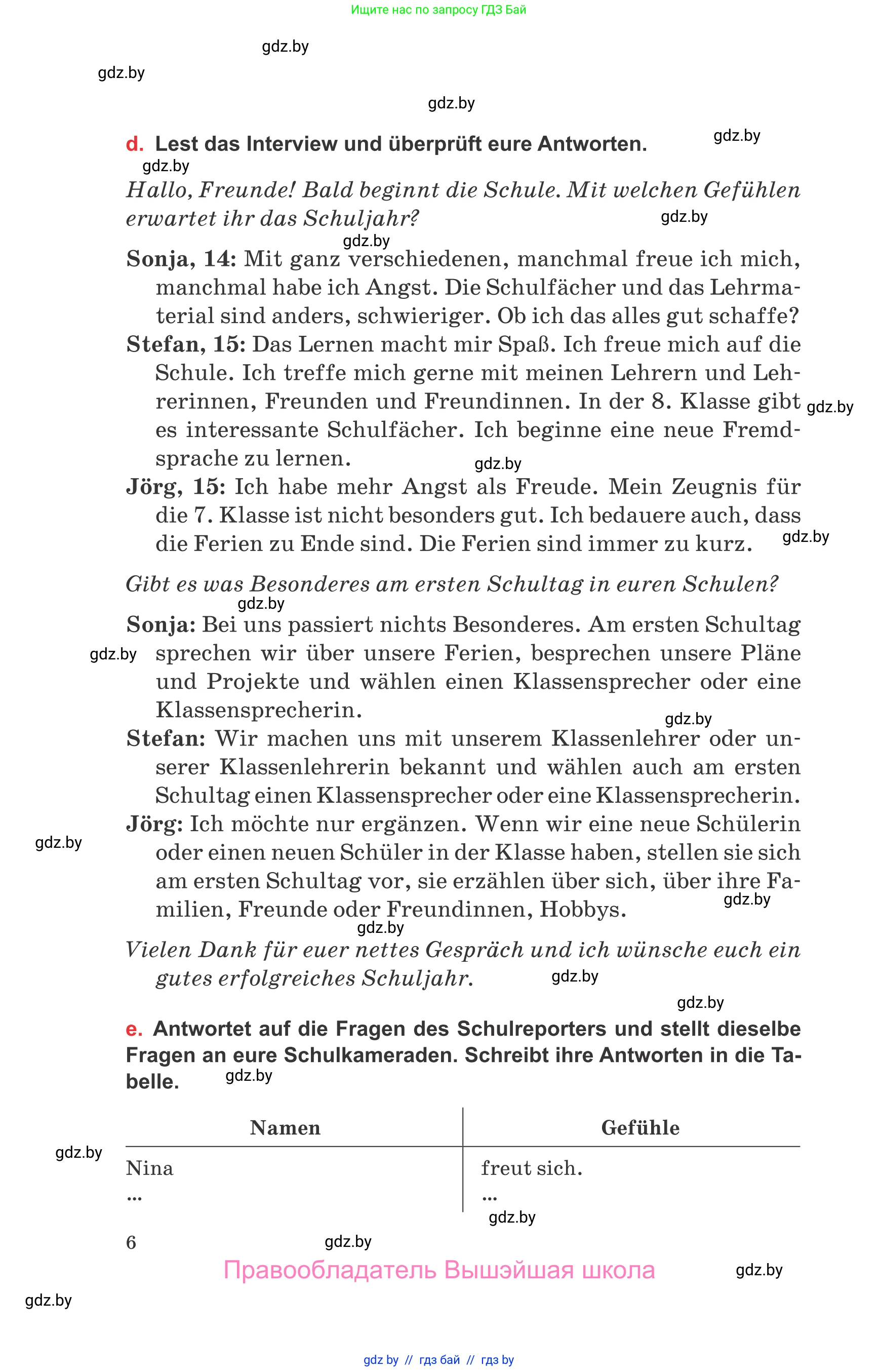 Немецкий язык (Deutsch), 8 класс Учебник (Schülerbuch), авторы: Будько Антонина Филипповна (Budjko Antonina), Урбанович Инна Ювинальевна (Urbanowitsch Ina), издательство Вышэйшая школа, Минск, 2018, страница 6