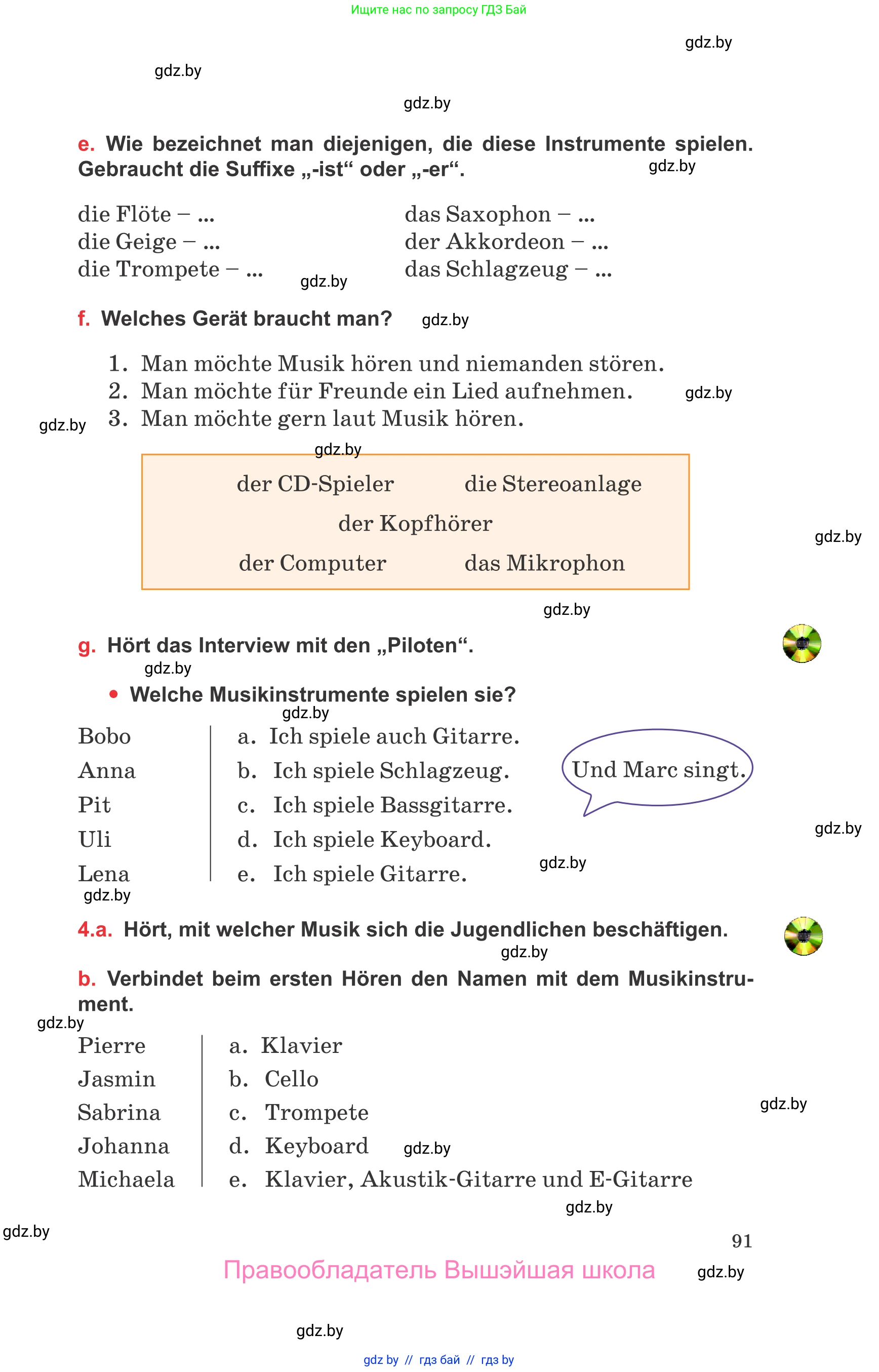 Немецкий язык (Deutsch), 8 класс Учебник (Schülerbuch), авторы: Будько Антонина Филипповна (Budjko Antonina), Урбанович Инна Ювинальевна (Urbanowitsch Ina), издательство Вышэйшая школа, Минск, 2018, страница 91