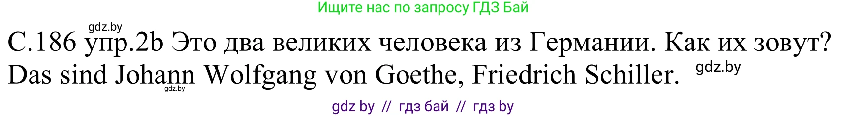 Немецкий язык (Deutsch), 8 класс Учебник (Schülerbuch), авторы: Будько Антонина Филипповна (Budjko Antonina), Урбанович Инна Ювинальевна (Urbanowitsch Ina), издательство Вышэйшая школа, Минск, 2018, страница 186, номер 2b, Решение