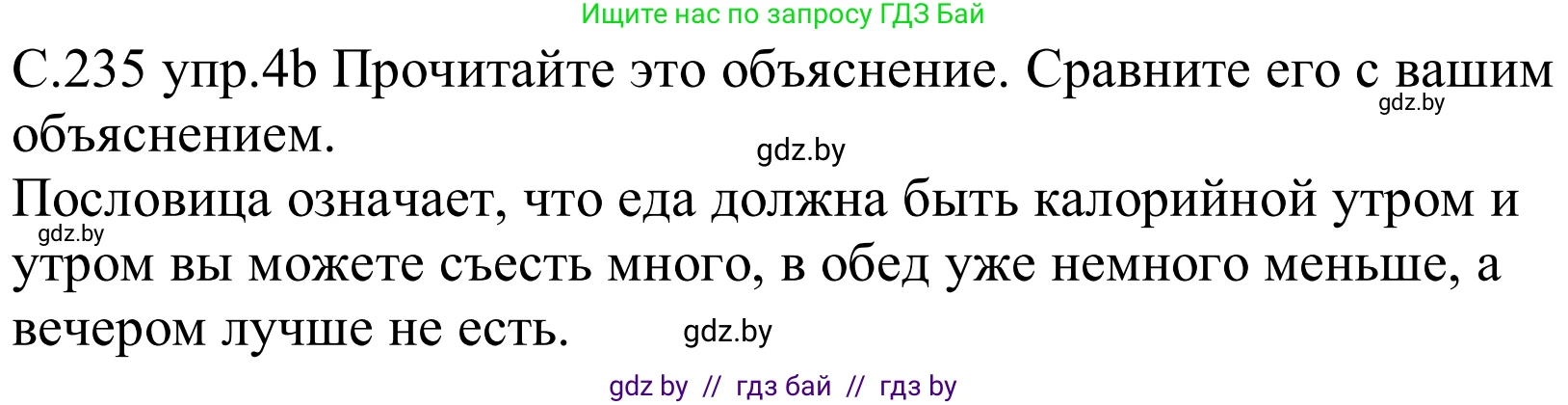 Немецкий язык (Deutsch), 8 класс Учебник (Schülerbuch), авторы: Будько Антонина Филипповна (Budjko Antonina), Урбанович Инна Ювинальевна (Urbanowitsch Ina), издательство Вышэйшая школа, Минск, 2018, страница 235, номер 4b, Решение