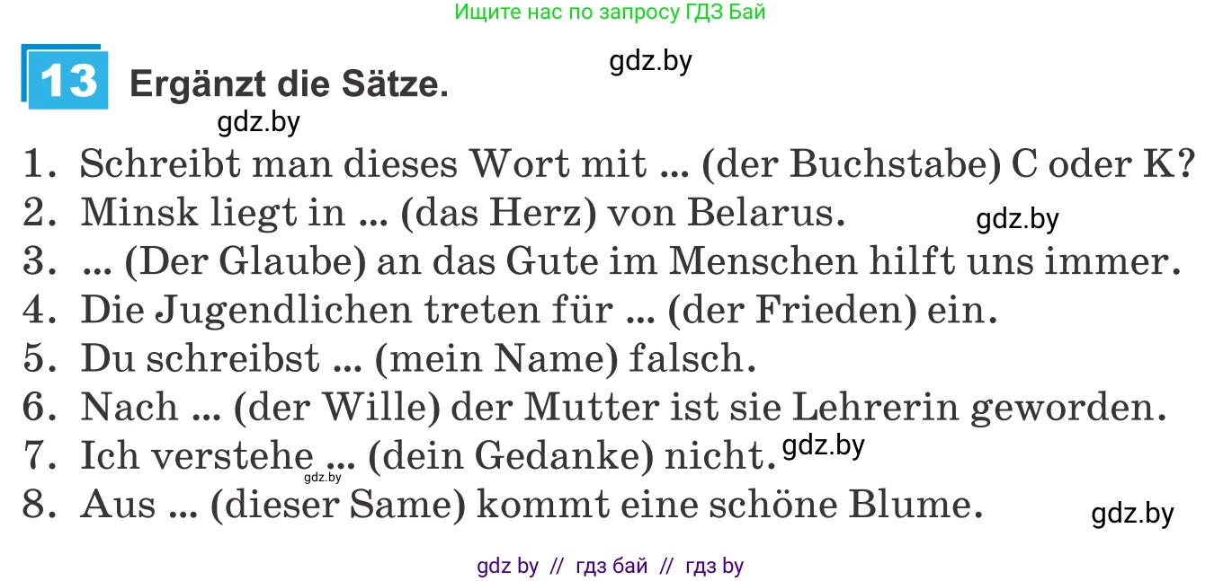 Немецкий язык (Deutsch), 9 класс Учебник (Schülerbuch), авторы: Будько Антонина Филипповна (Budjko Antonina), Урбанович Инна Ювинальевна (Urbanowitsch Ina), издательство Вышэйшая школа, Минск, 2018, серого цвета, страница 247, номер 13, Условие