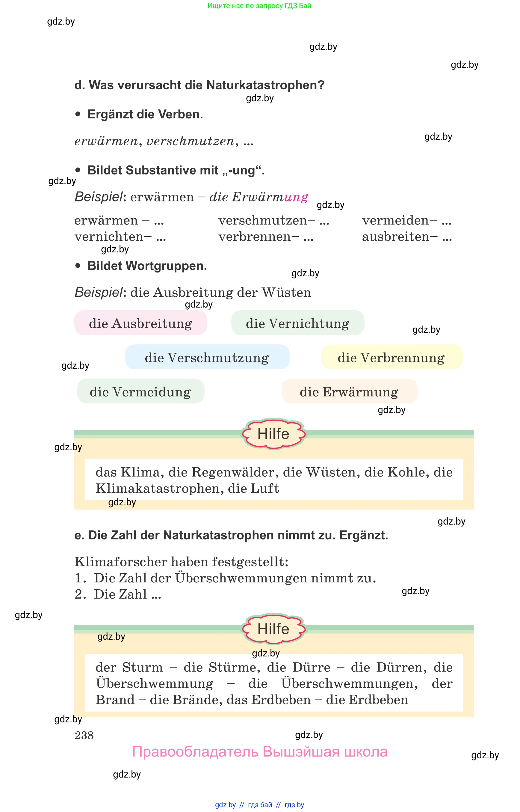 Немецкий язык (Deutsch), 9 класс Учебник (Schülerbuch), авторы: Будько Антонина Филипповна (Budjko Antonina), Урбанович Инна Ювинальевна (Urbanowitsch Ina), издательство Вышэйшая школа, Минск, 2018, серого цвета, страница 238