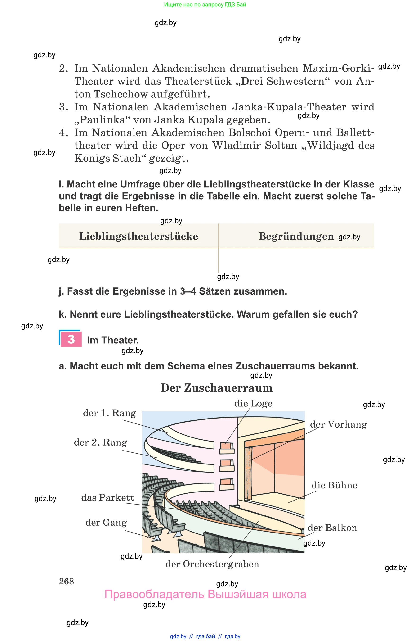 Немецкий язык (Deutsch), 9 класс Учебник (Schülerbuch), авторы: Будько Антонина Филипповна (Budjko Antonina), Урбанович Инна Ювинальевна (Urbanowitsch Ina), издательство Вышэйшая школа, Минск, 2018, серого цвета, страница 268