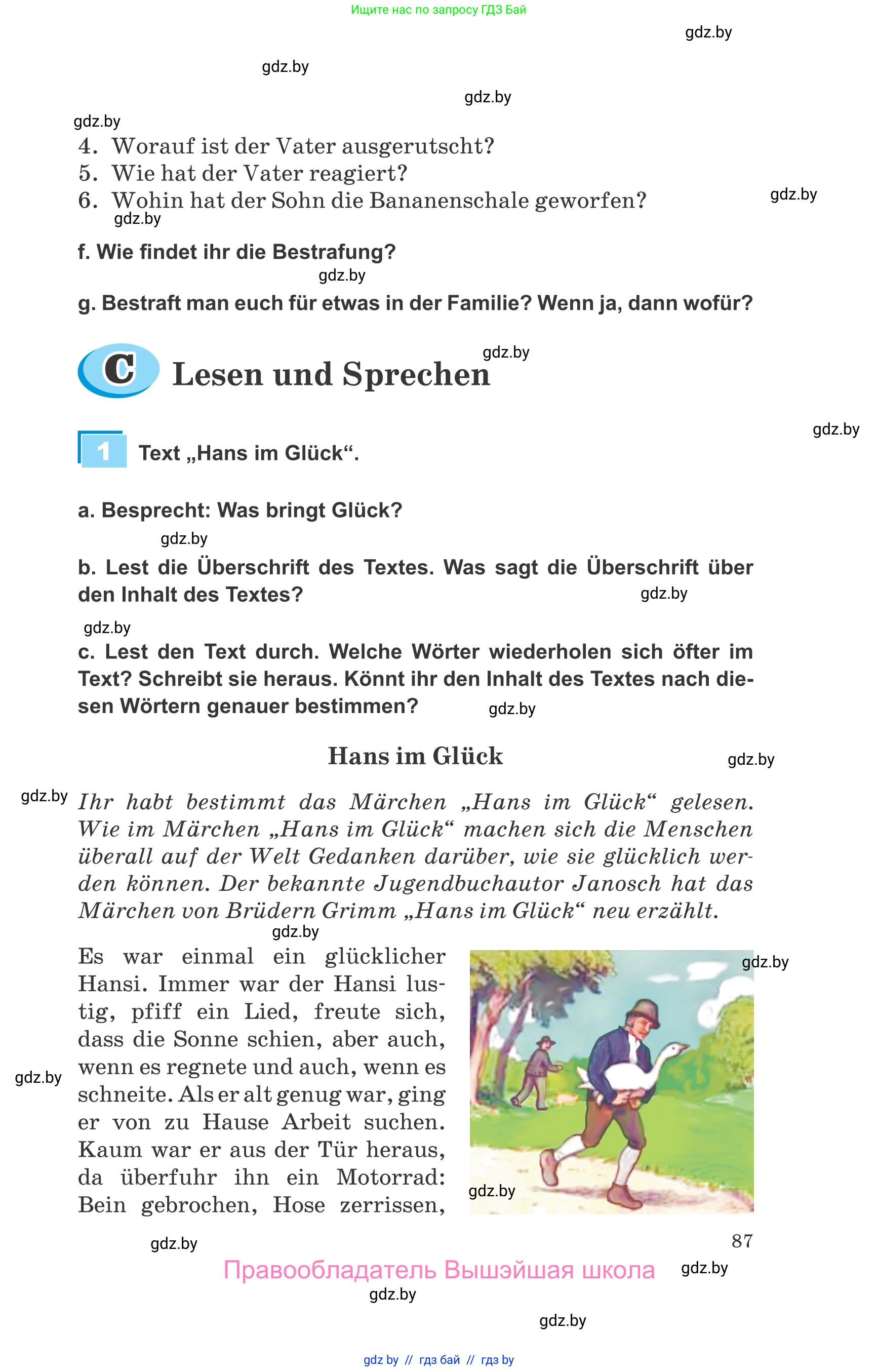 Немецкий язык (Deutsch), 9 класс Учебник (Schülerbuch), авторы: Будько Антонина Филипповна (Budjko Antonina), Урбанович Инна Ювинальевна (Urbanowitsch Ina), издательство Вышэйшая школа, Минск, 2018, серого цвета, страница 87