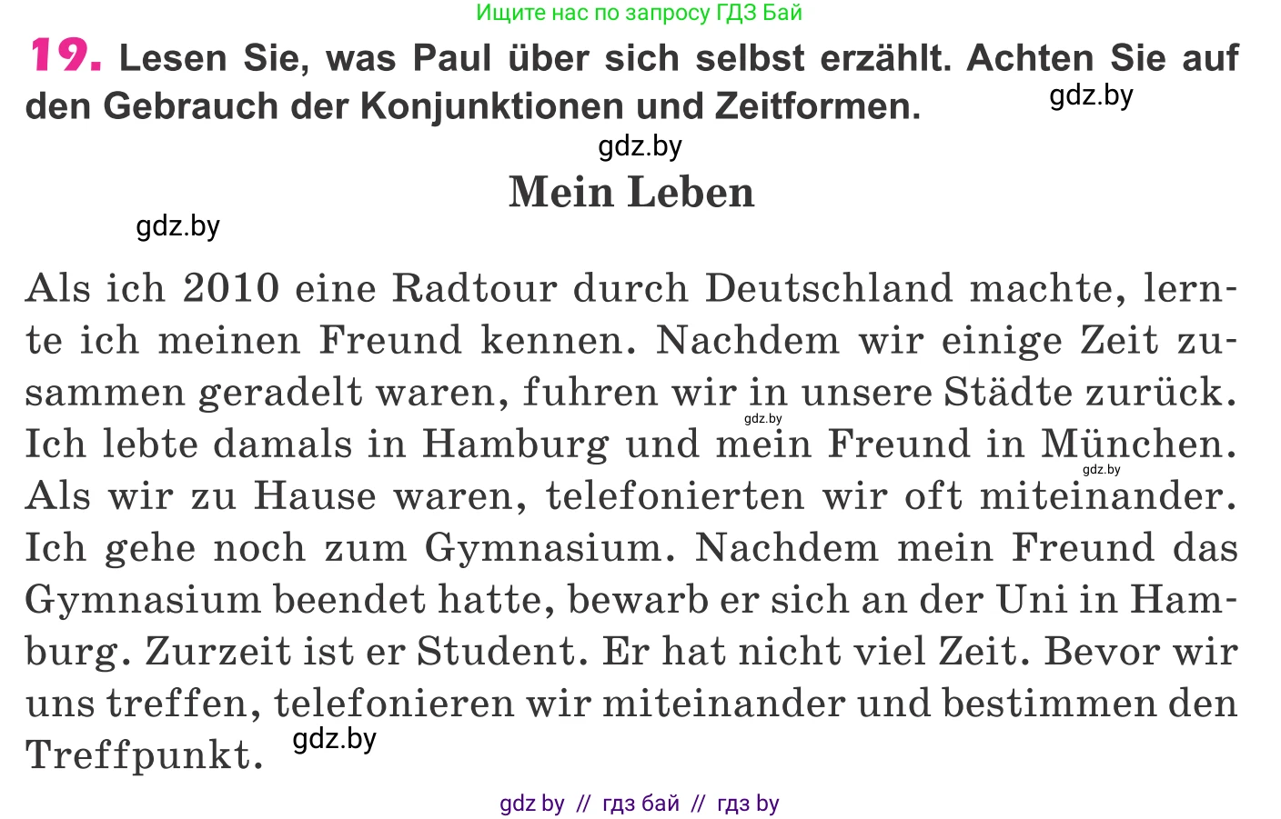 Немецкий язык (Deutsch), 10 класс Учебник (Schülerbuch), авторы: Будько Антонина Филипповна (Budjko Antonina), Урбанович Инна Ювинальевна (Urbanowitsch Ina), издательство Вышэйшая школа, Минск, 2018, оранжевого цвета, страница 300, номер 19, Условие