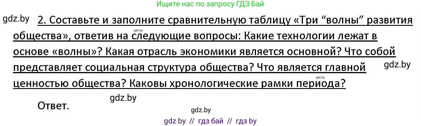 Обществоведение, 11 класс Учебник, авторы: Чуприс Ольга Ивановна, Балашенко Сергей Александрович, Денисюк Нина Павловна, Калинин С А, Киселёва Т М, Короткевич М П, Михалёва Т Н, Петоченко Т М, Побережная О Е, Подкопаев В В, Салей Е А, Шидловский А В, издательство Адукацыя i выхаванне, Минск, 2021, салатового цвета, страница 29, номер 2, Решение