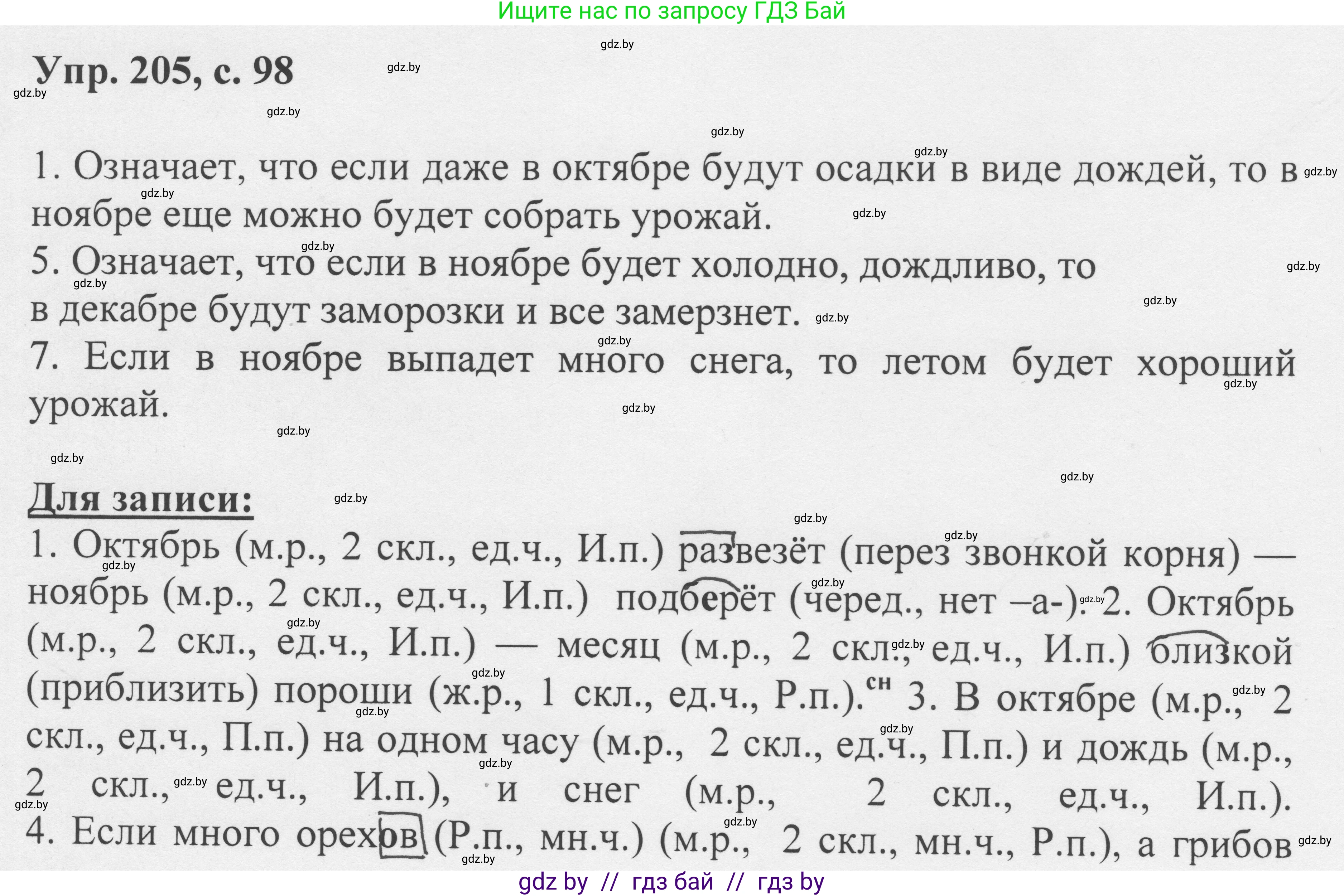 Русский язык, 6 класс Учебник, авторы: Мурина Лариса Александровна, Игнатович Татьяна Владимировна, Жадейко Жанна Фёдоровна, издательство Национальный институт образования, Минск, 2020, страница 98, номер 205, Решение 1