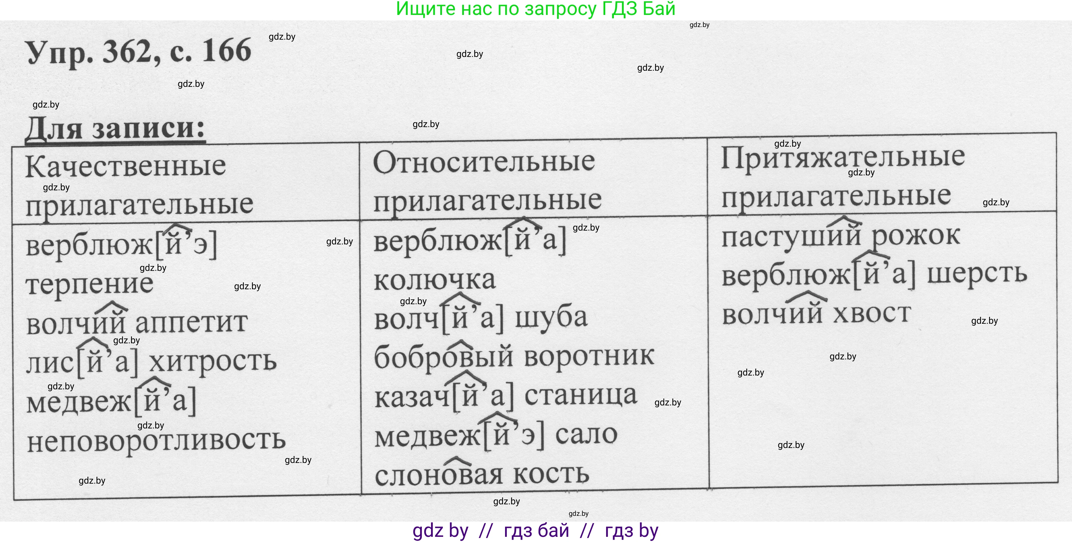 Русский язык, 6 класс Учебник, авторы: Мурина Лариса Александровна, Игнатович Татьяна Владимировна, Жадейко Жанна Фёдоровна, издательство Национальный институт образования, Минск, 2020, страница 166, номер 362, Решение 1