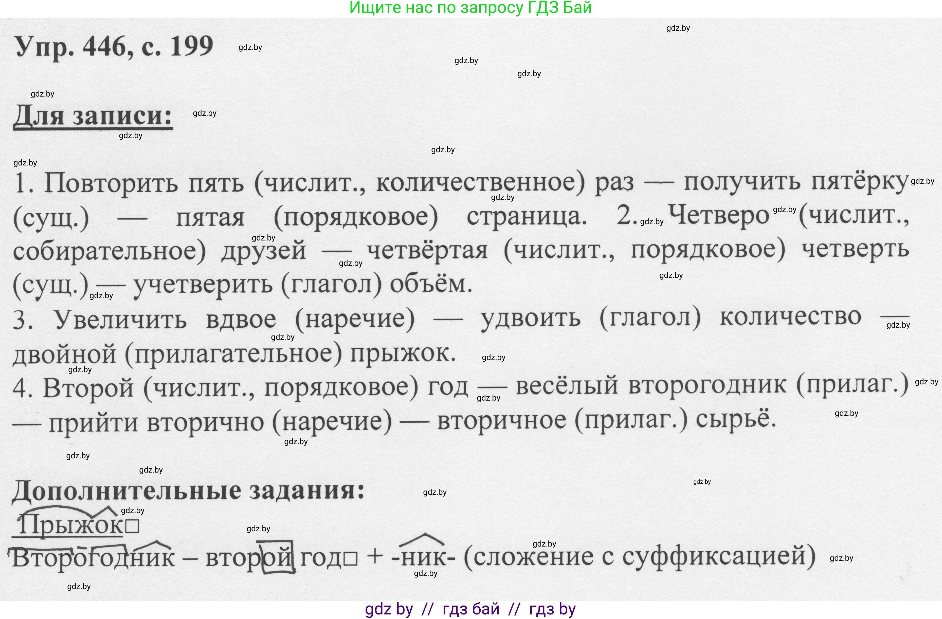 Русский язык, 6 класс Учебник, авторы: Мурина Лариса Александровна, Игнатович Татьяна Владимировна, Жадейко Жанна Фёдоровна, издательство Национальный институт образования, Минск, 2020, страница 199, номер 446, Решение 1