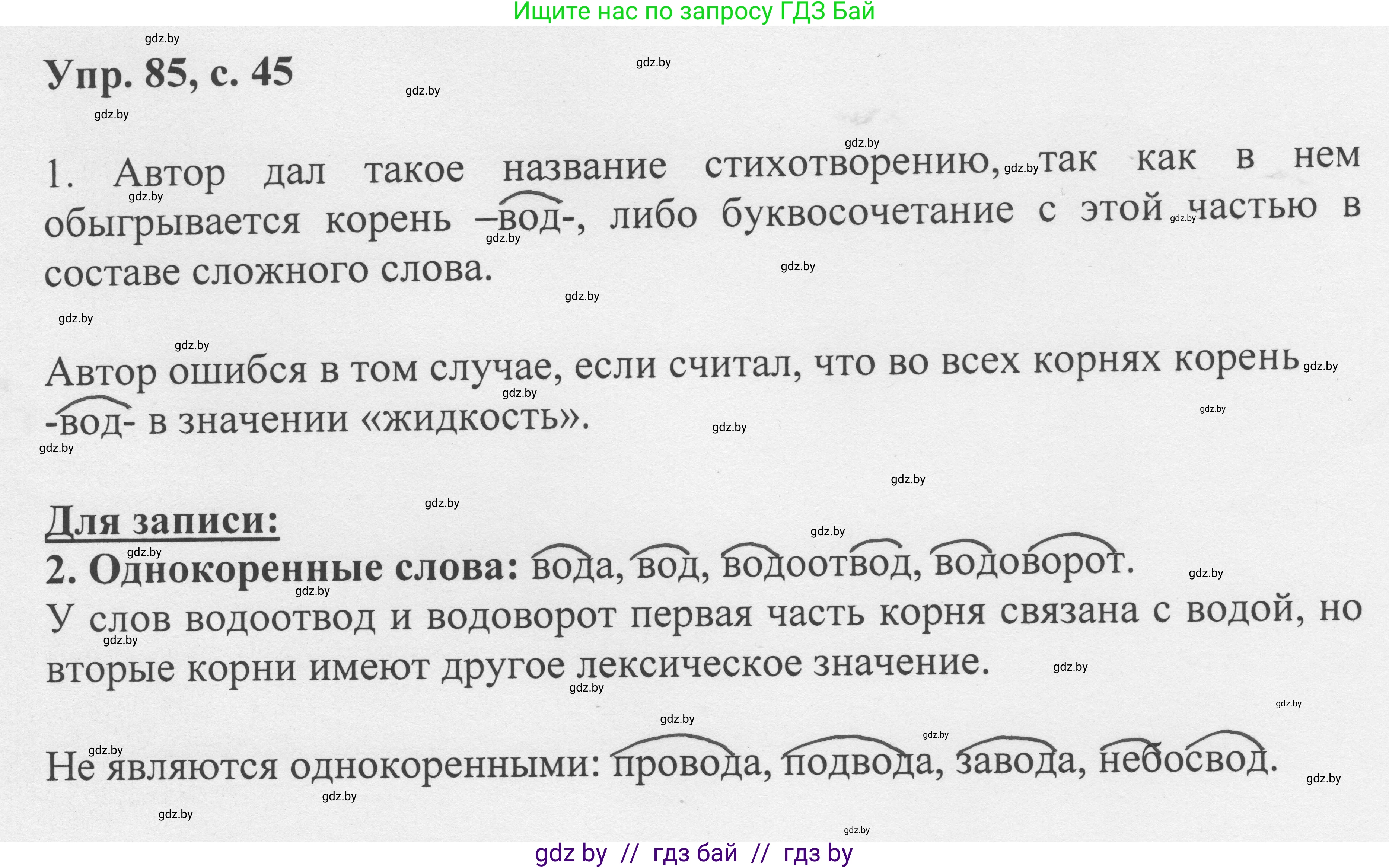 Русский язык, 6 класс Учебник, авторы: Мурина Лариса Александровна, Игнатович Татьяна Владимировна, Жадейко Жанна Фёдоровна, издательство Национальный институт образования, Минск, 2020, страница 45, номер 85, Решение 1