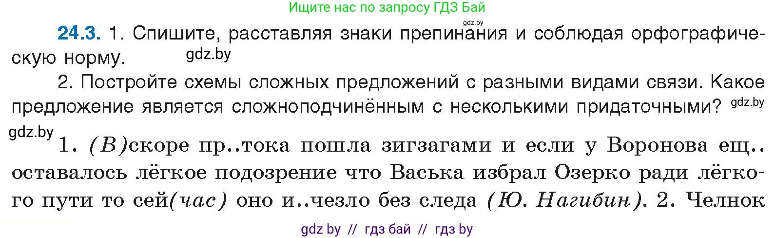 Русский язык, 11 класс Учебник, авторы: Долбик Елена Евгеньевна, Литвинко Франя Михайловна, Мурина Лариса Александровна, Шиманович Т В, Таяновская И В, Орловская О Я, издательство Национальный институт образования, Минск, 2021, страница 162, номер 24.3, Условие