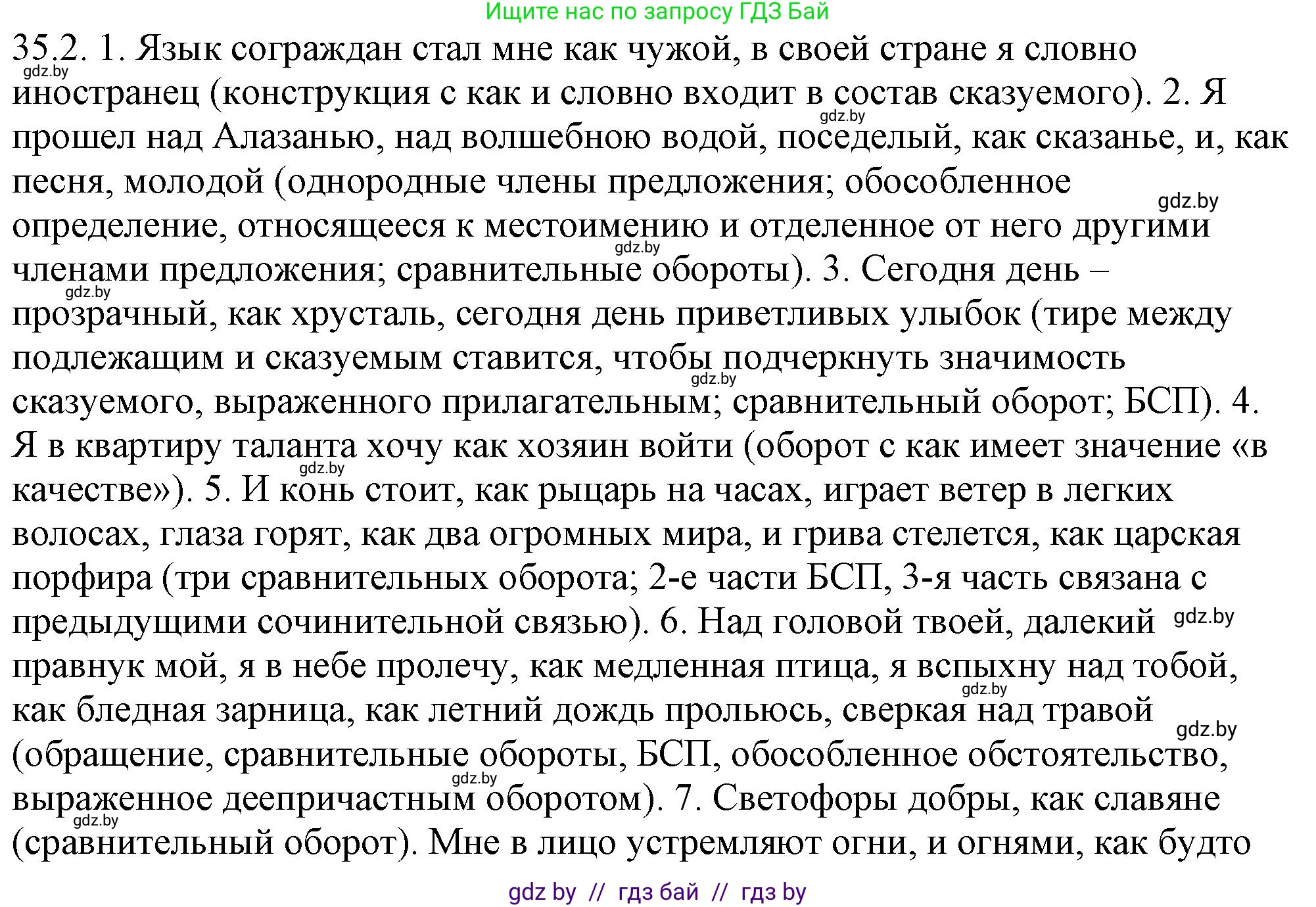 Русский язык, 11 класс Учебник, авторы: Долбик Елена Евгеньевна, Литвинко Франя Михайловна, Мурина Лариса Александровна, Шиманович Т В, Таяновская И В, Орловская О Я, издательство Национальный институт образования, Минск, 2021, страница 246, номер 35.2, Решение