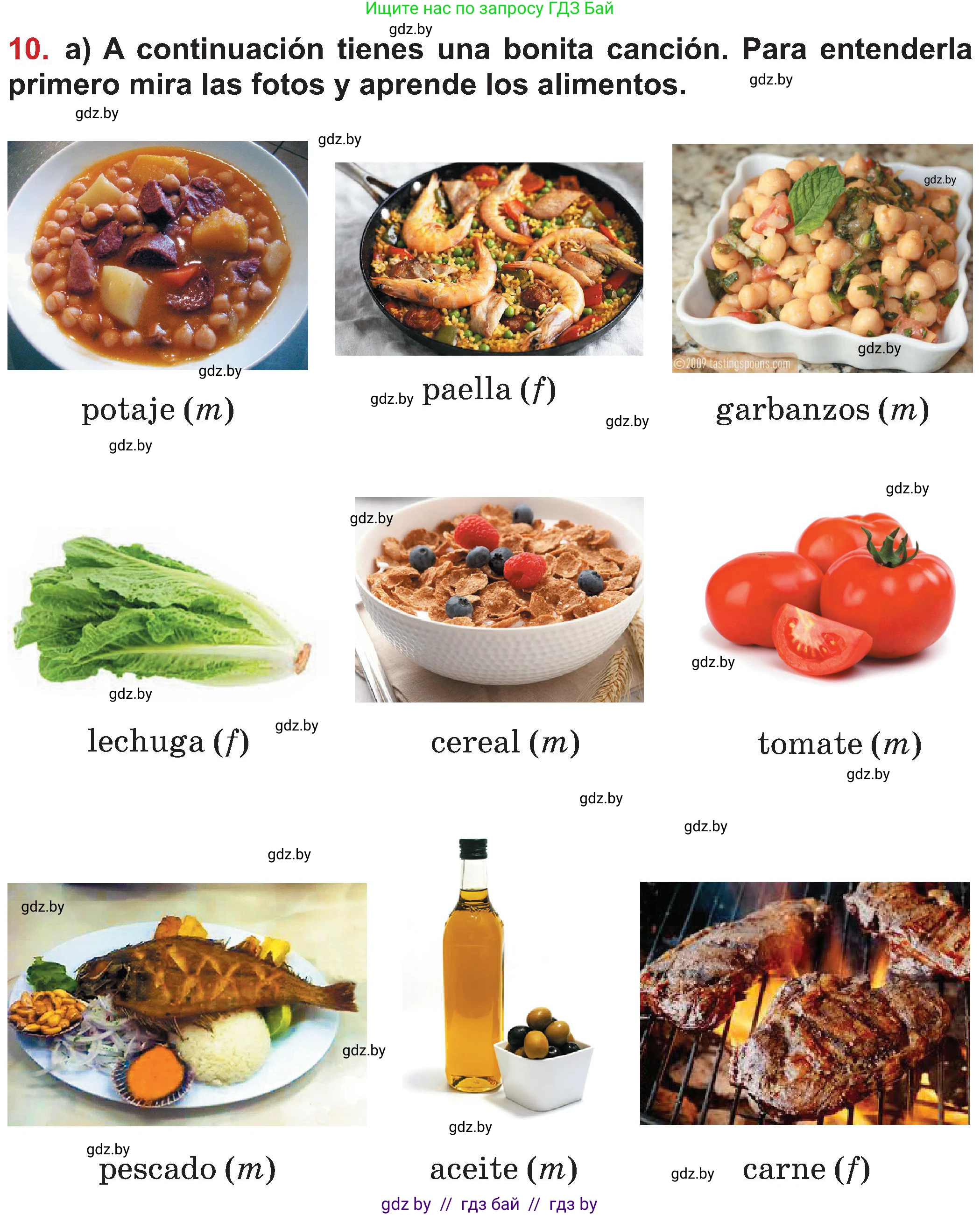 Испанский язык, 5 класс Учебник, авторы: Цыбулева Татьяна Эдуардовна, Пушкина Ольга Александровна, издательство Вышэйшая школа, Минск, 2017, оранжевого цвета, страница 46, номер 10, Условие