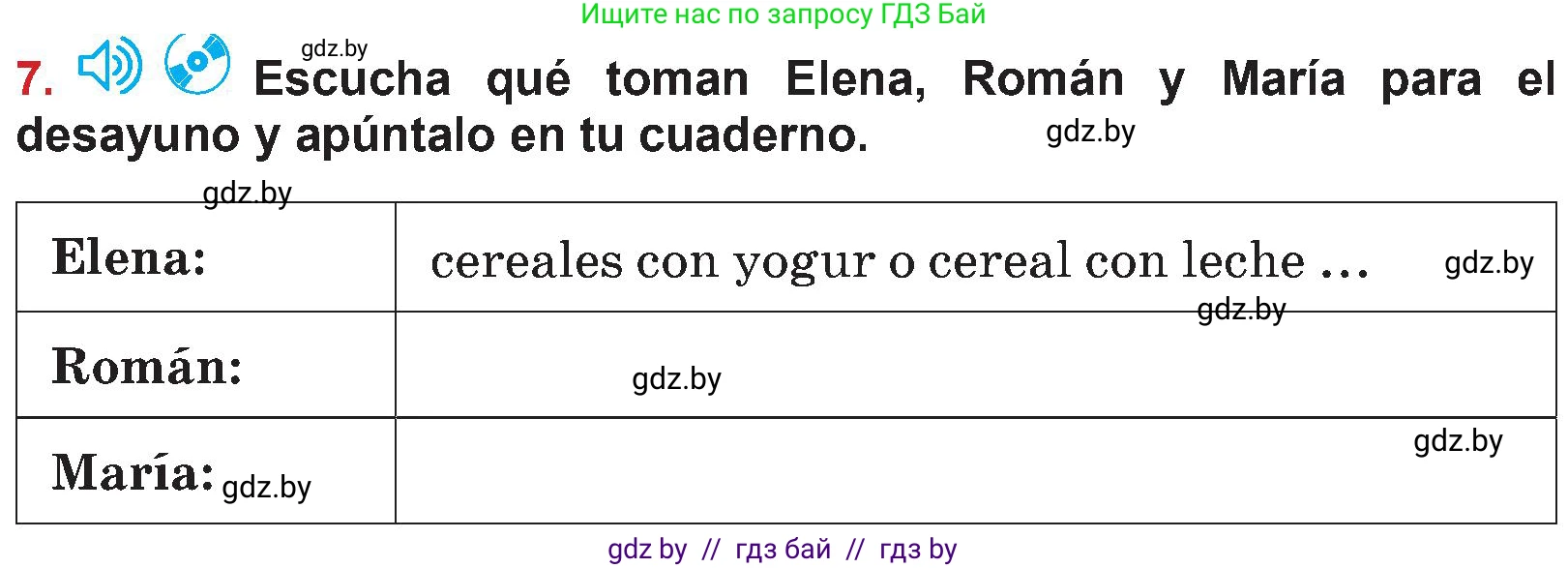 Испанский язык, 5 класс Учебник, авторы: Цыбулева Татьяна Эдуардовна, Пушкина Ольга Александровна, издательство Вышэйшая школа, Минск, 2017, оранжевого цвета, страница 62, номер 7, Условие