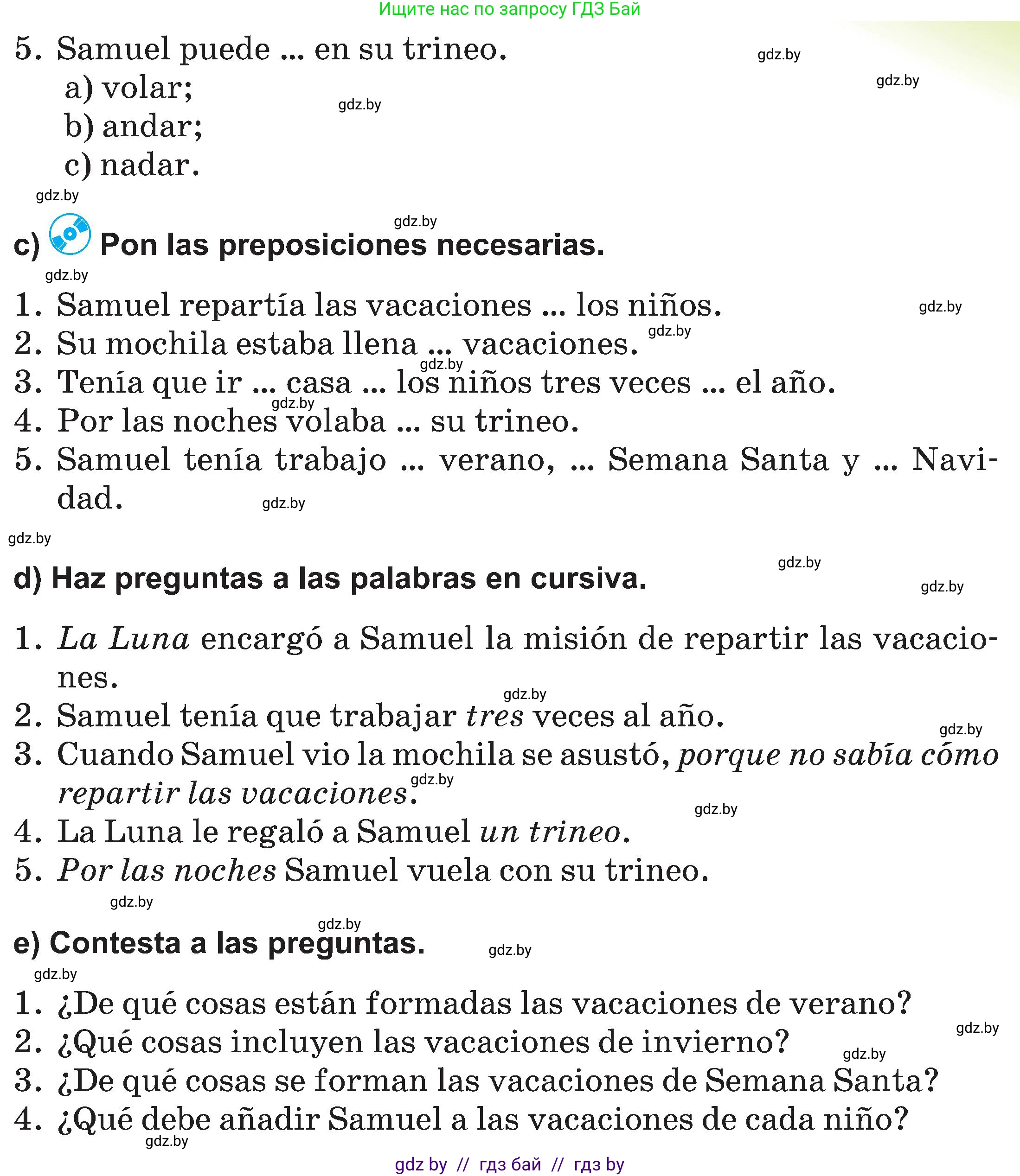 Испанский язык, 5 класс Учебник, авторы: Цыбулева Татьяна Эдуардовна, Пушкина Ольга Александровна, издательство Вышэйшая школа, Минск, 2017, оранжевого цвета, страница 89, номер 4, Условие (продолжение 3)