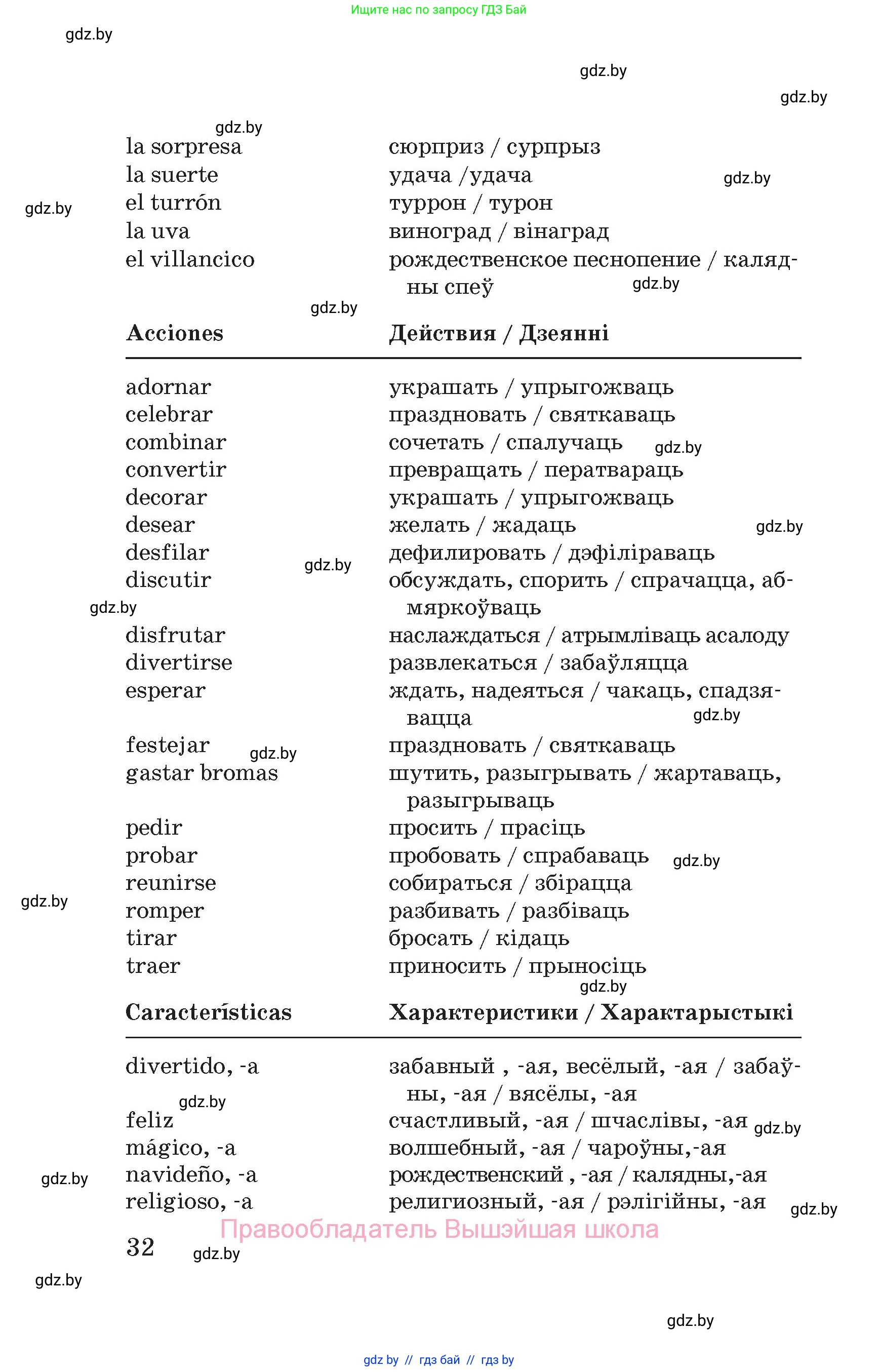 Испанский язык, 5 класс Учебник, автор: Гриневич Елена Карловна, издательство Вышэйшая школа, Минск, 2015, оранжевого цвета, Часть 1, страница 32