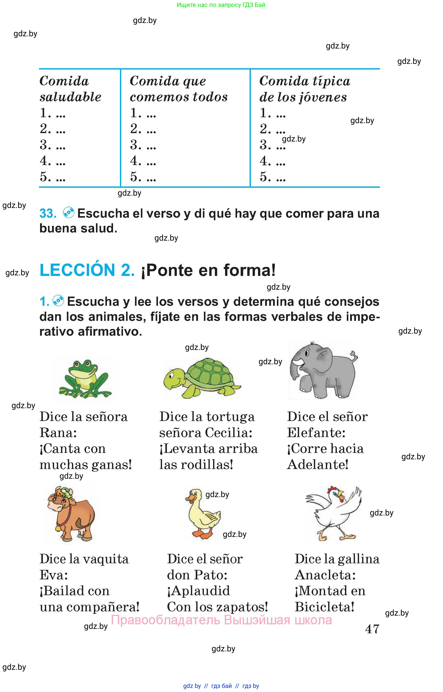 Испанский язык, 5 класс Учебник, автор: Гриневич Елена Карловна, издательство Вышэйшая школа, Минск, 2015, оранжевого цвета, Часть 2, страница 47