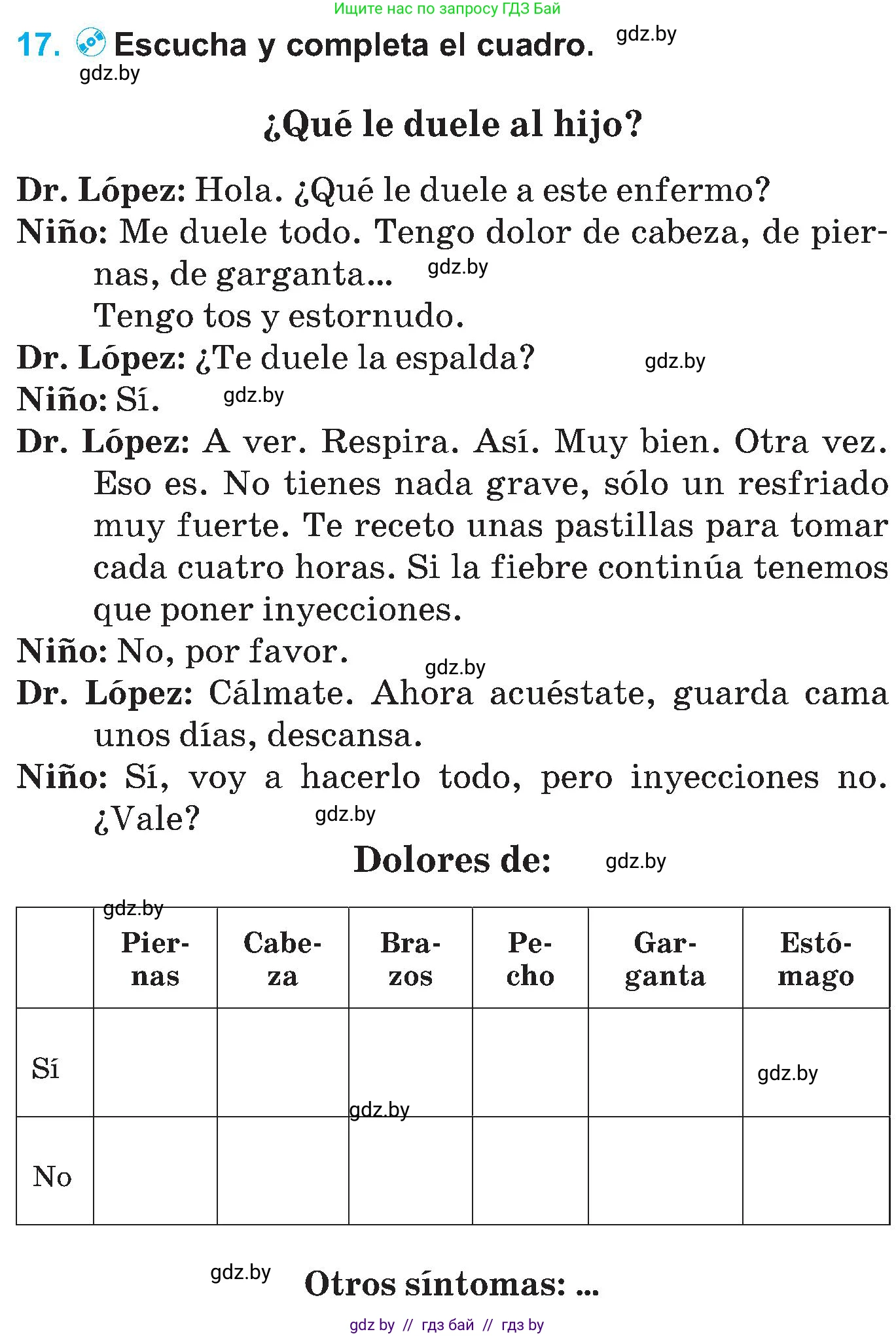 Испанский язык, 5 класс Учебник, автор: Гриневич Елена Карловна, издательство Вышэйшая школа, Минск, 2015, оранжевого цвета, Часть 2, страница 62, номер 17, Условие